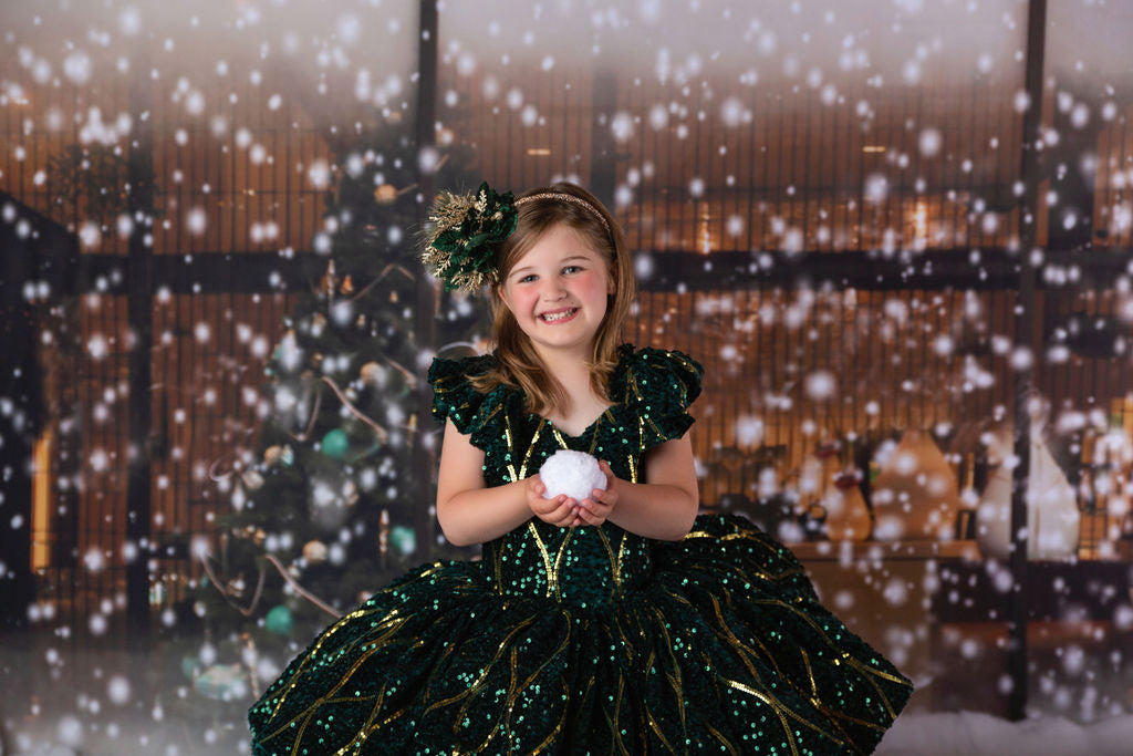 Rts euc will not remake ooak "Nutcracker Dance" - Green Petal Length Dress  ( 6 Year - Petite 7 Year)