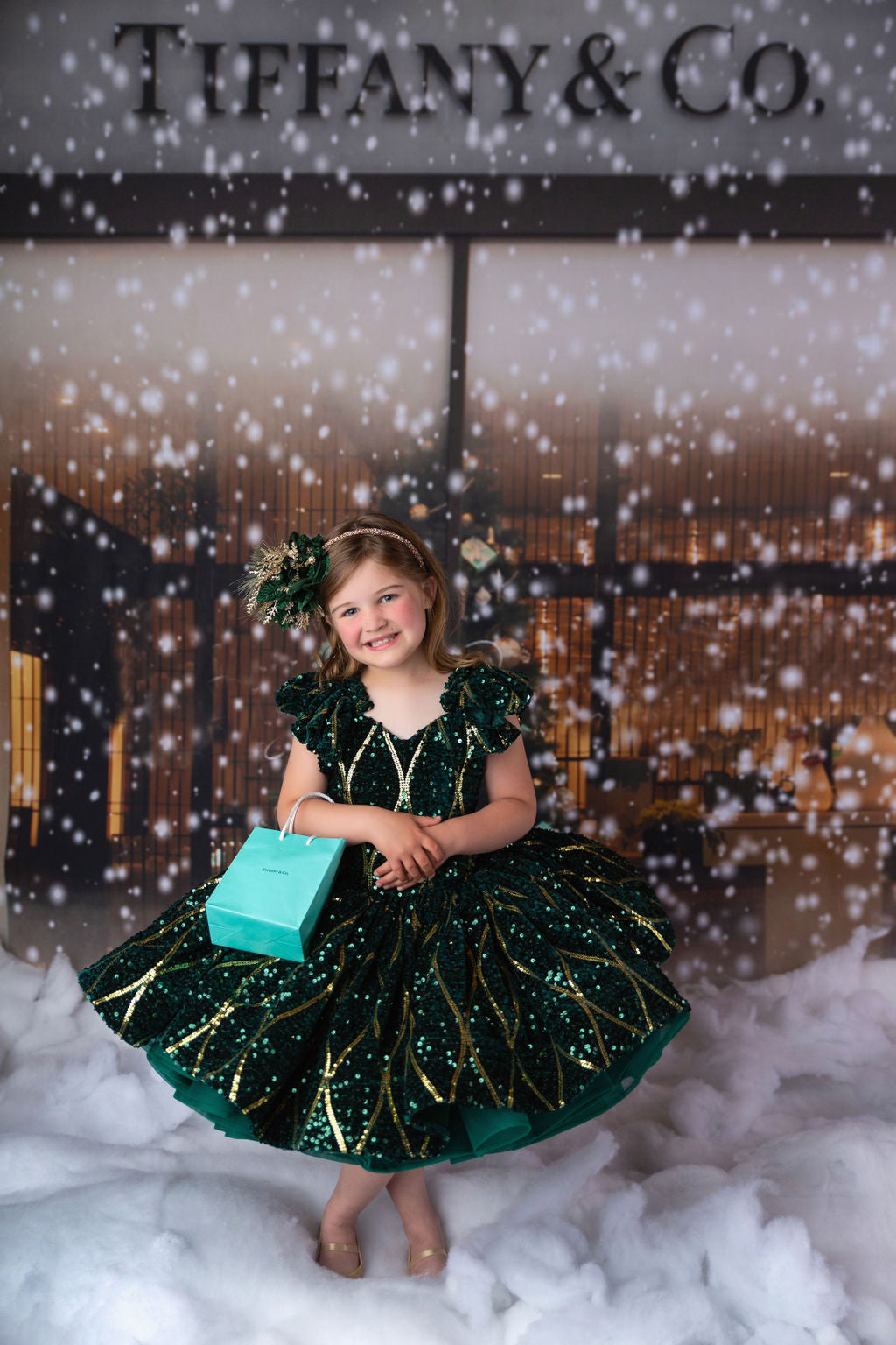 Rts euc will not remake ooak "Nutcracker Dance" - Green Petal Length Dress  ( 6 Year - Petite 7 Year)
