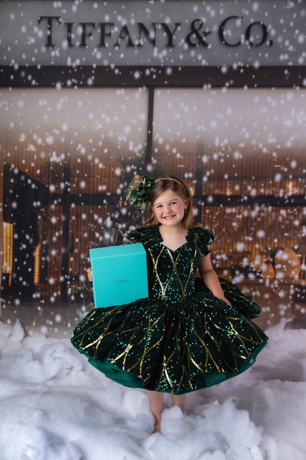 Rts euc will not remake ooak "Nutcracker Dance" - Green Petal Length Dress  ( 6 Year - Petite 7 Year)