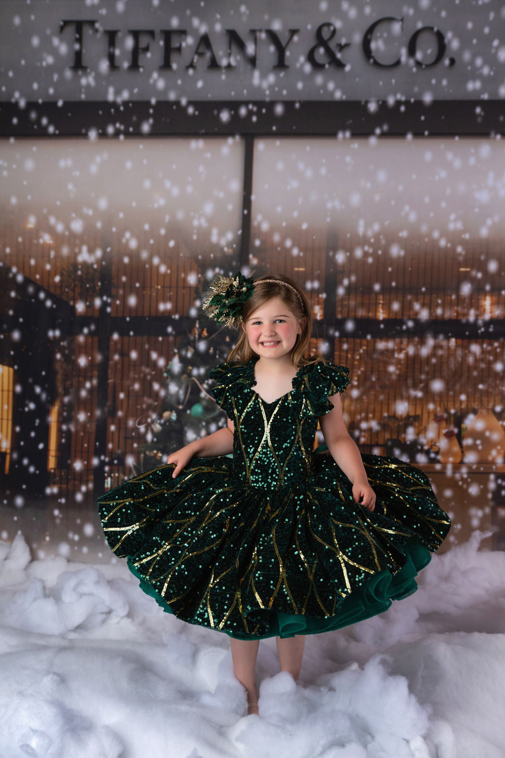 Rts euc will not remake ooak "Nutcracker Dance" - Green Petal Length Dress  ( 6 Year - Petite 7 Year)
