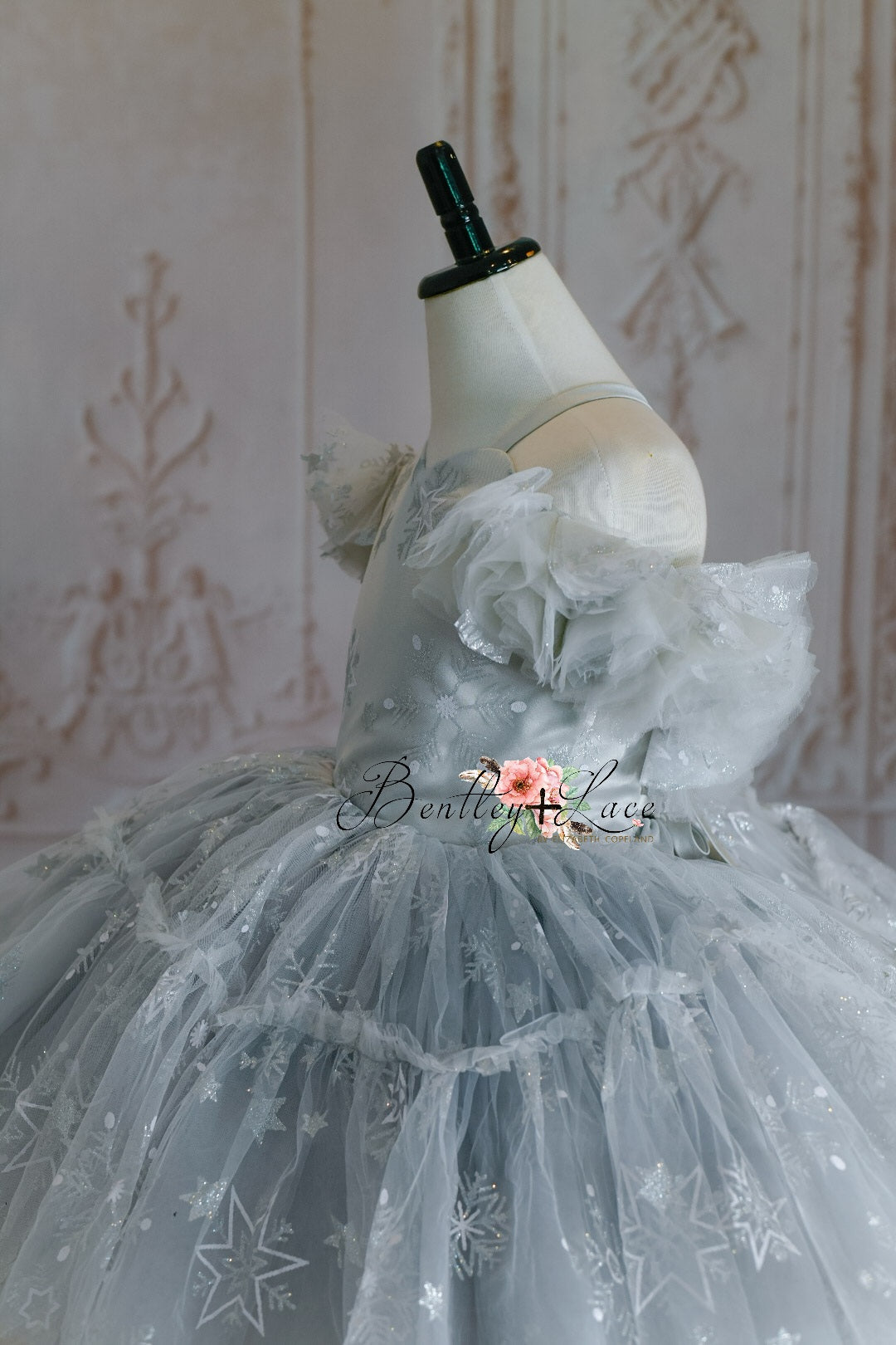 Snowflake Skies in Silver - Petal Dress ( 7 Year - Petite 8 Year)