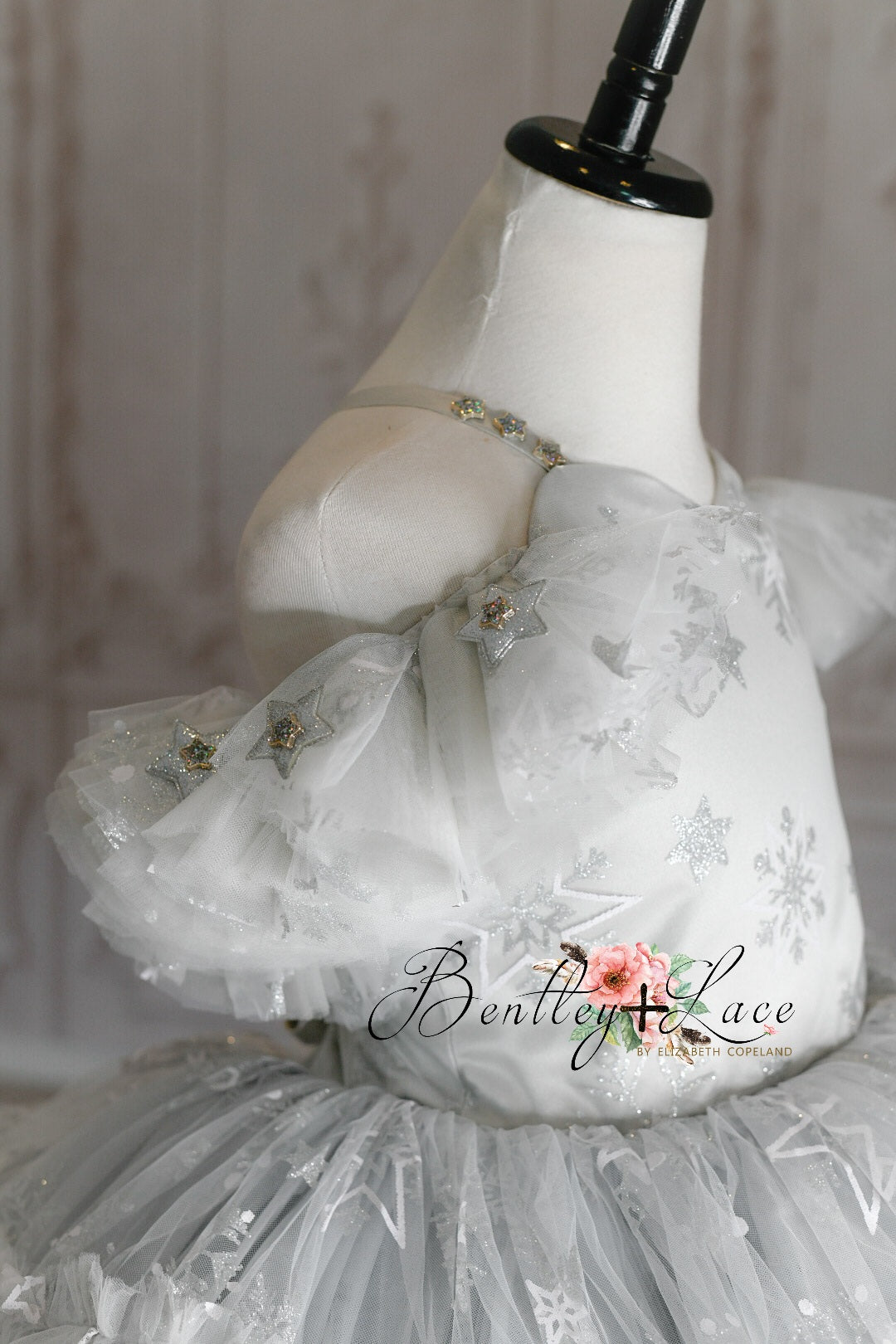 Snowflake Skies in Silver - Petal Dress ( 7 Year - Petite 8 Year)