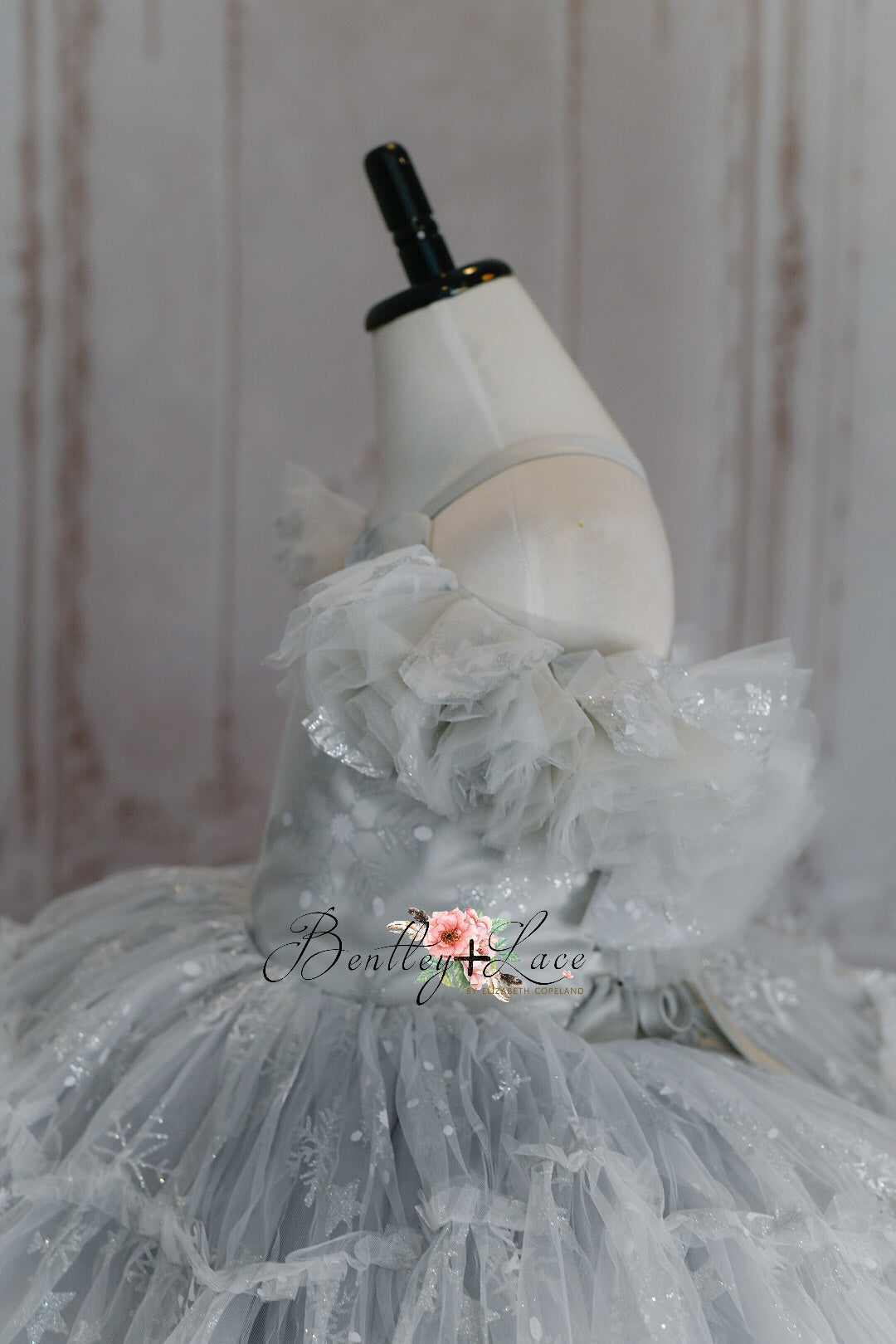 Snowflake Skies in Silver - Petal Dress ( 7 Year - Petite 8 Year)