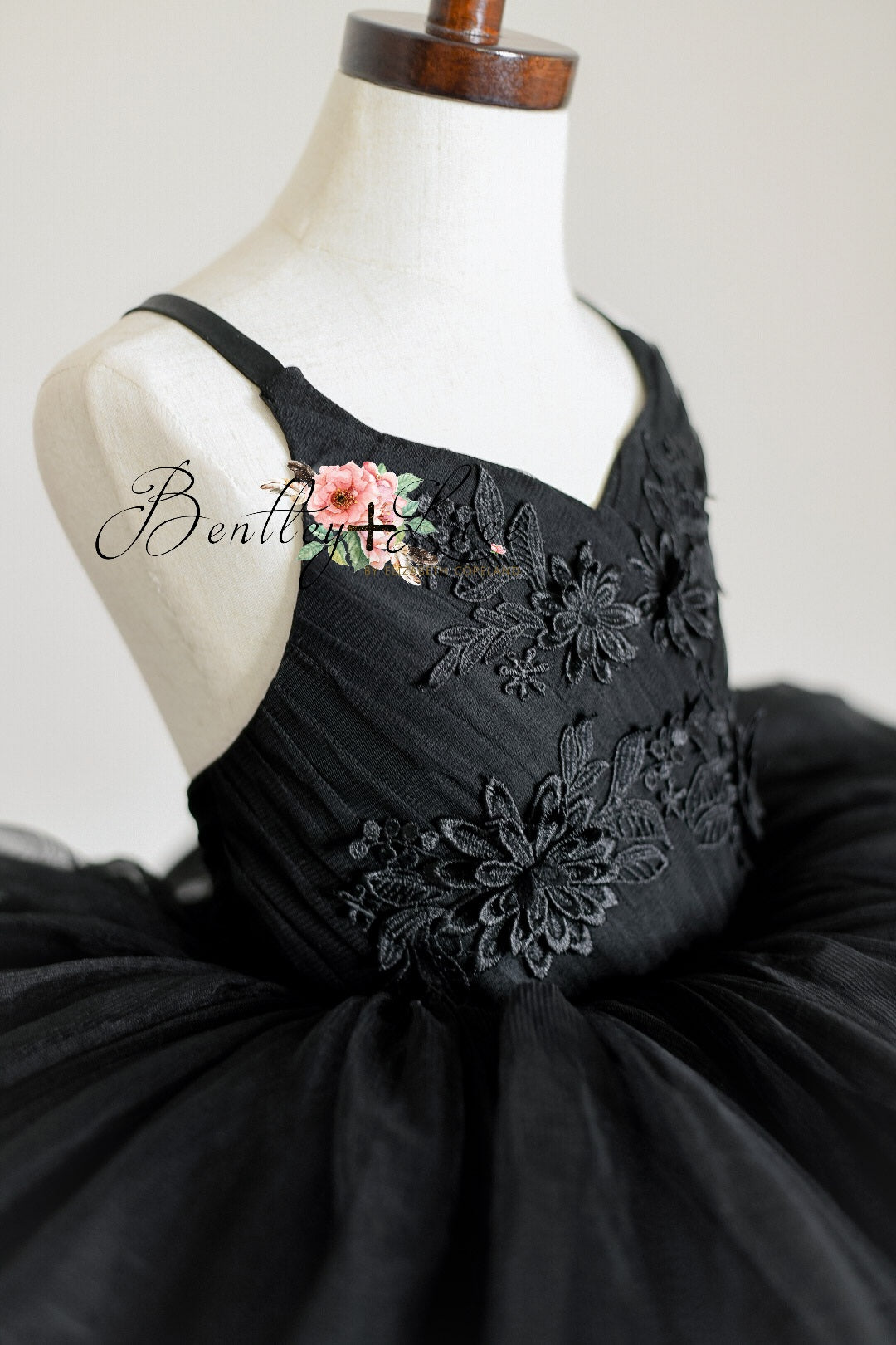 "Greer" in Midnight Petal Length Dress (5 Year-Petite 6 Year)