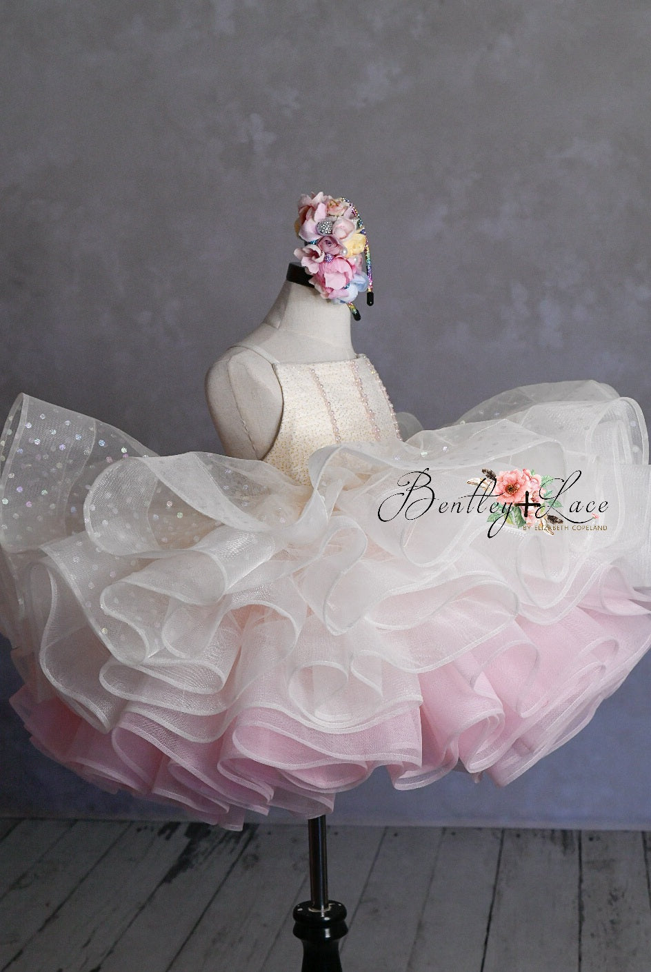 Glitter Champagne Confetti - Petal Length Dress (3 Year-Petite 5 Year)