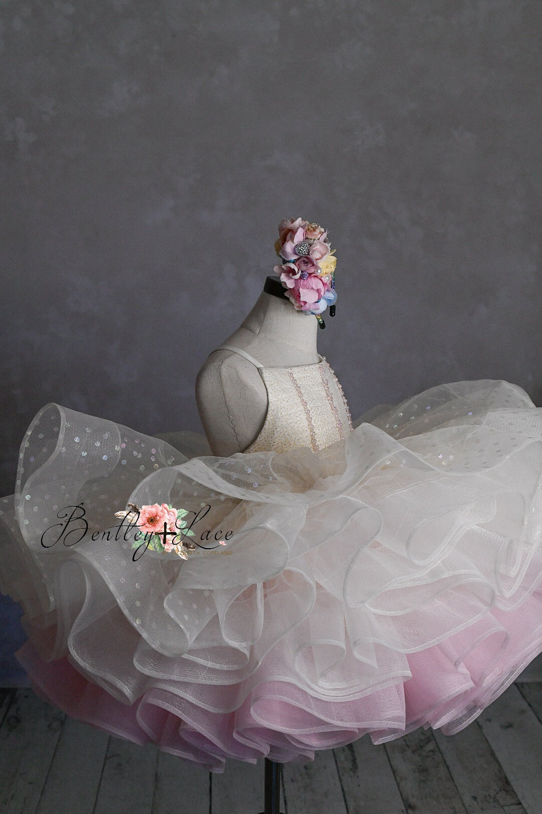 Glitter Champagne Confetti - Petal Length Dress (3 Year-Petite 5 Year)