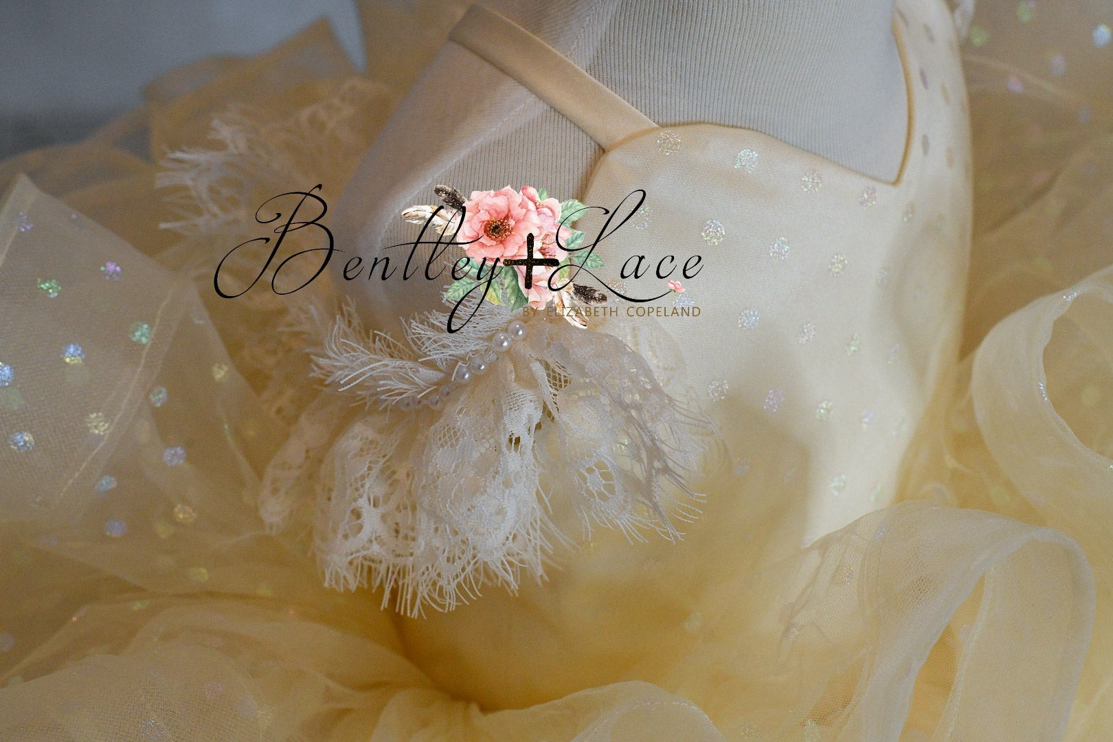 Champagne Confetti - off shoulder Petal Length Dress (2 Year-Petite 3 Year)