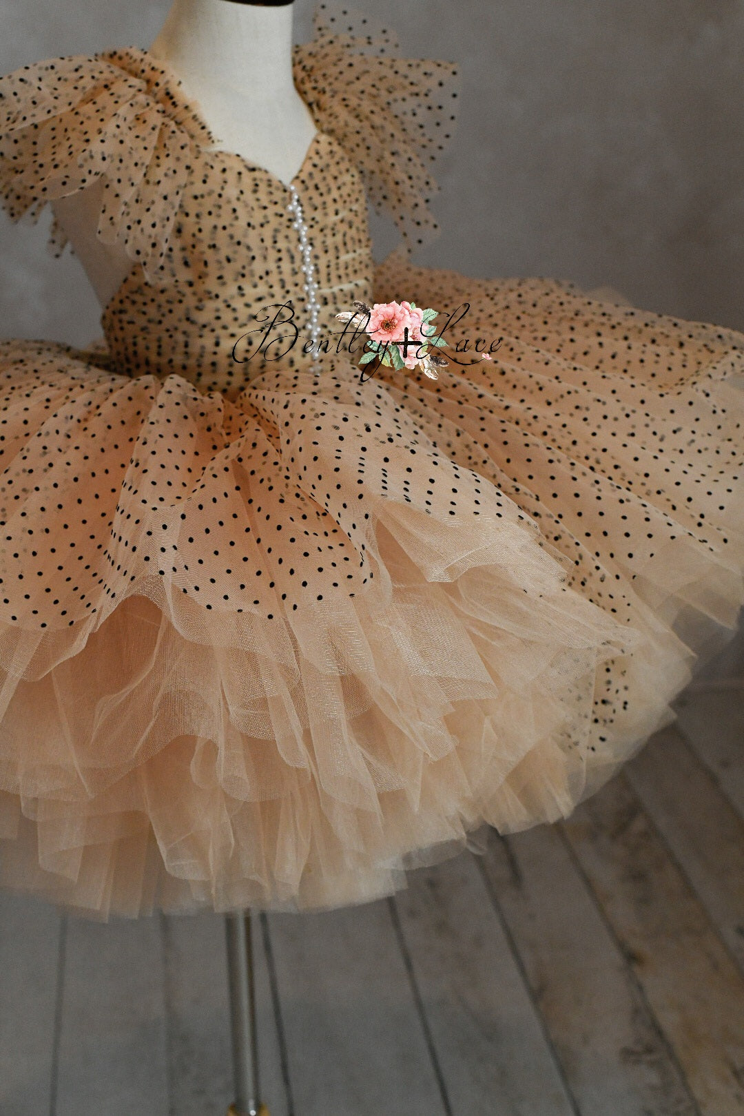 "Emma" Vintage Petal Short Length Dress ( 3 Year - Petite 4 Year)