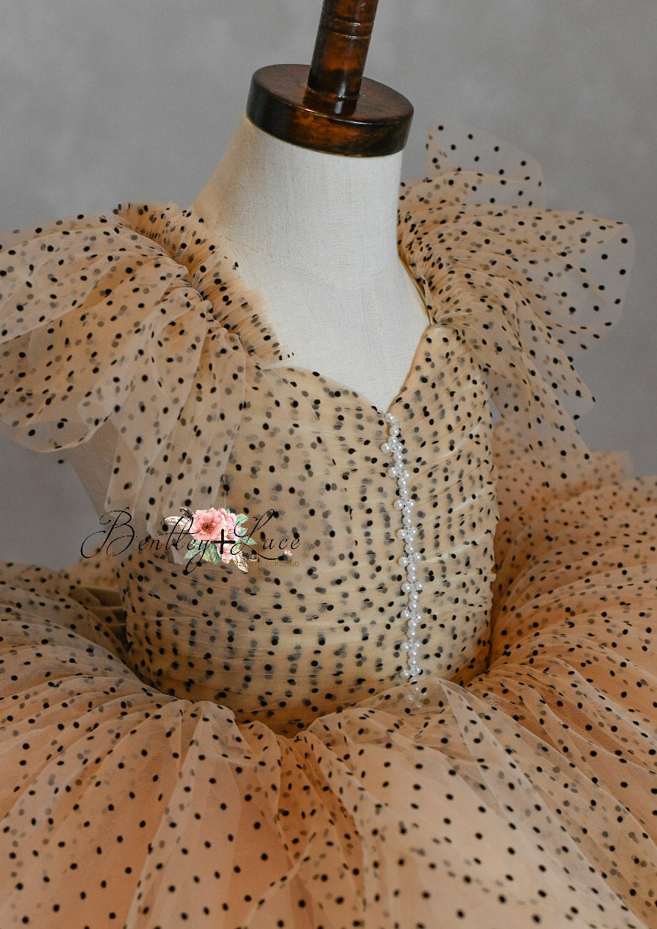 "Emma" Vintage Petal Short Length Dress ( 3 Year - Petite 4 Year)