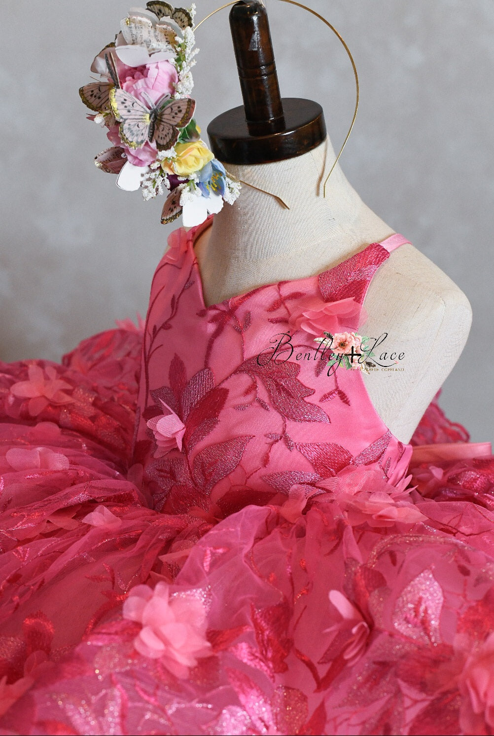 NEW "Samantha" shades of Pink-  Dress Petal Short Length Dress ( 4 Year - Petite 5 Year)