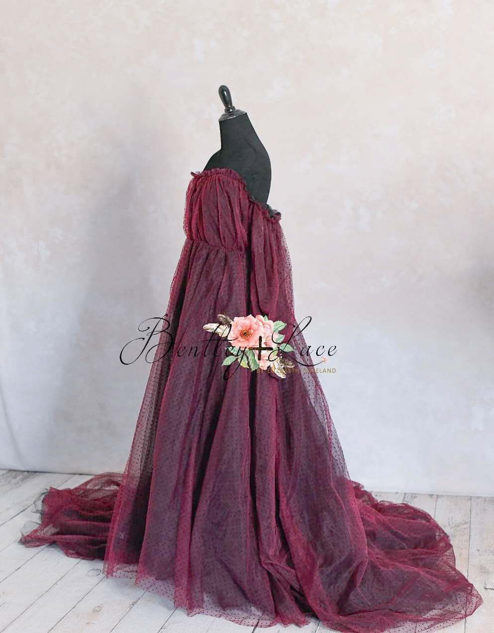 RETIRED RENTAL EUC Emma tulle gown - Burgundy (TEEN-ADULT)