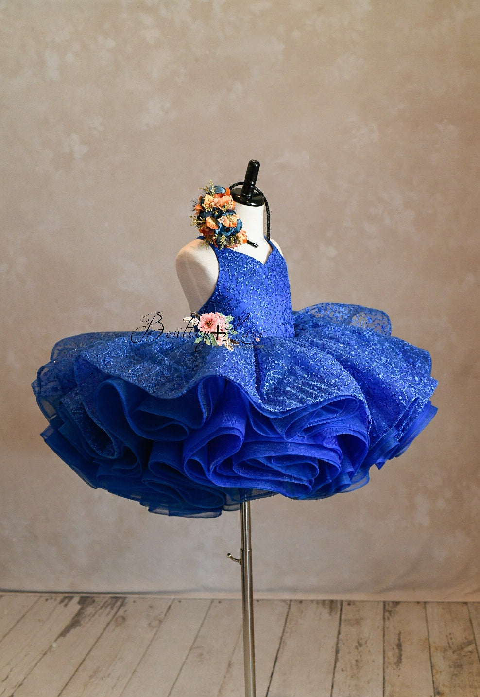 "Bleue" - Petal Short Length Dress (4 Year - Petite 5 Year)