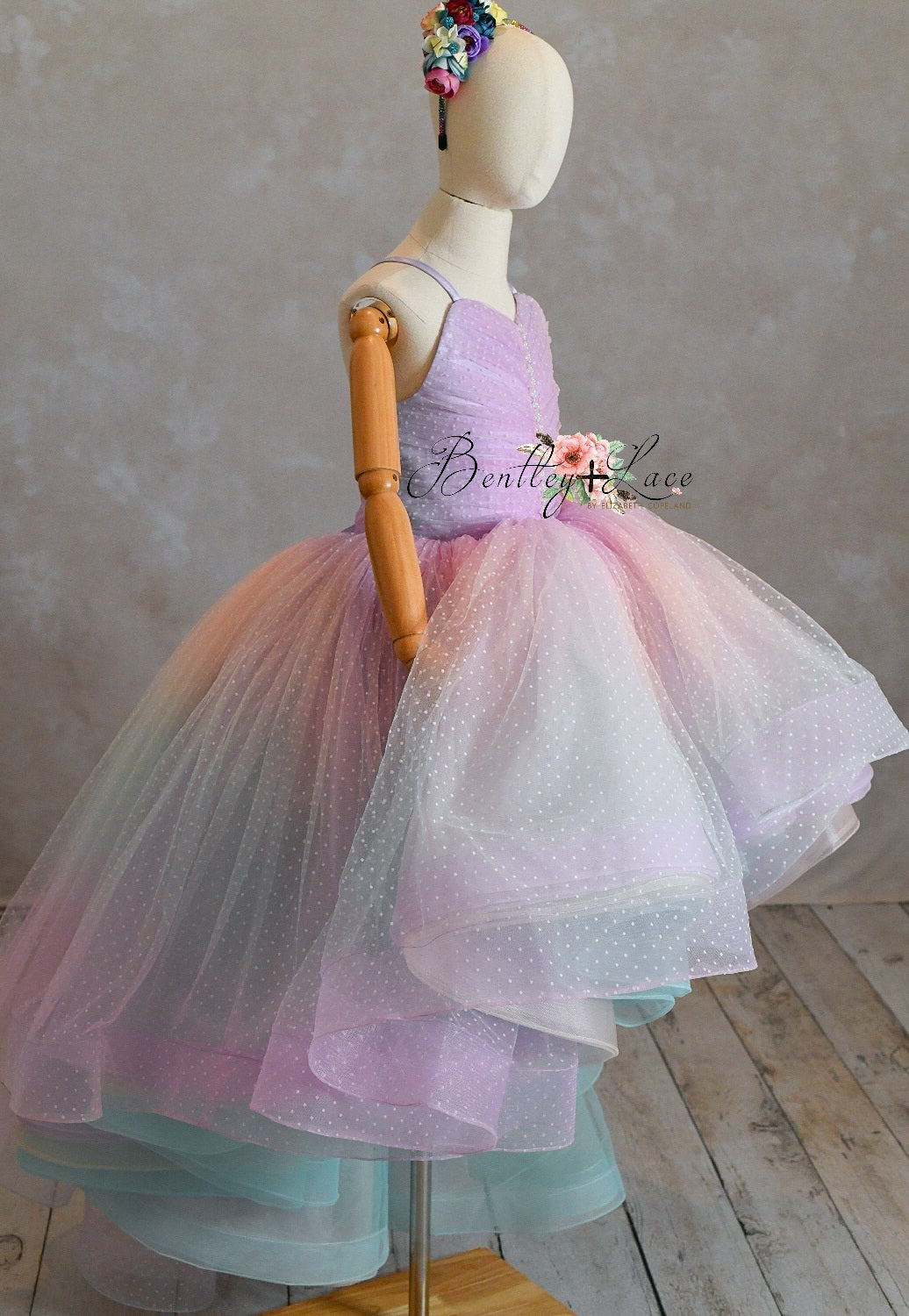 "Ombre Lilac Dream" High Low Length Dress (7 Year-Petite 8 Year)