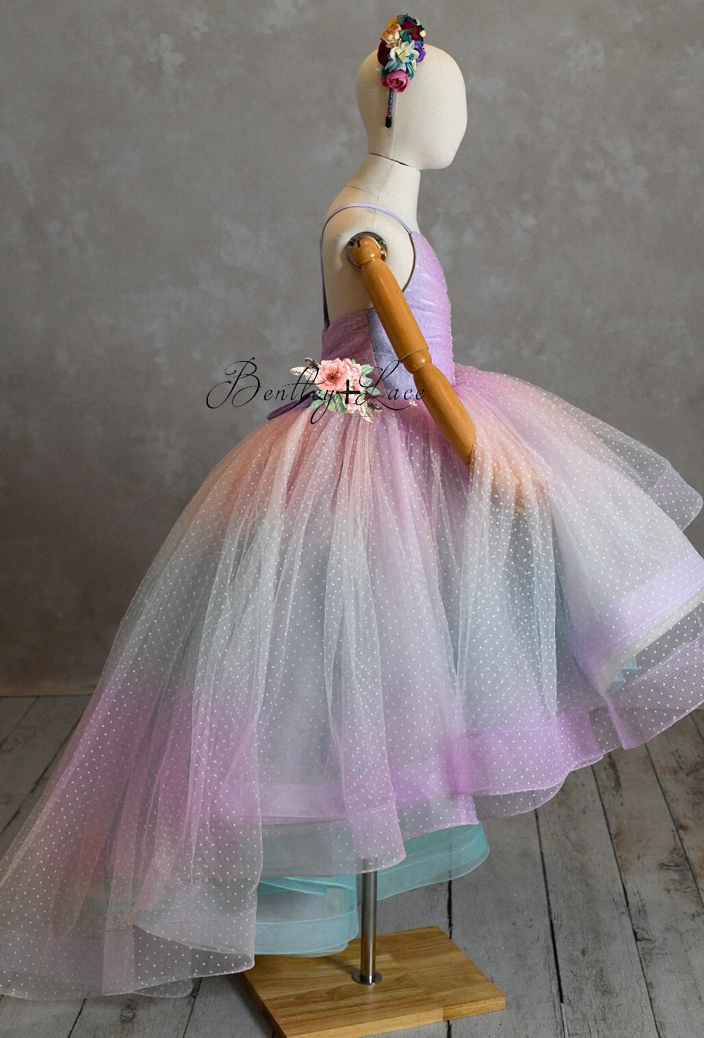"Ombre Lilac Dream" High Low Length Dress (7 Year-Petite 8 Year)