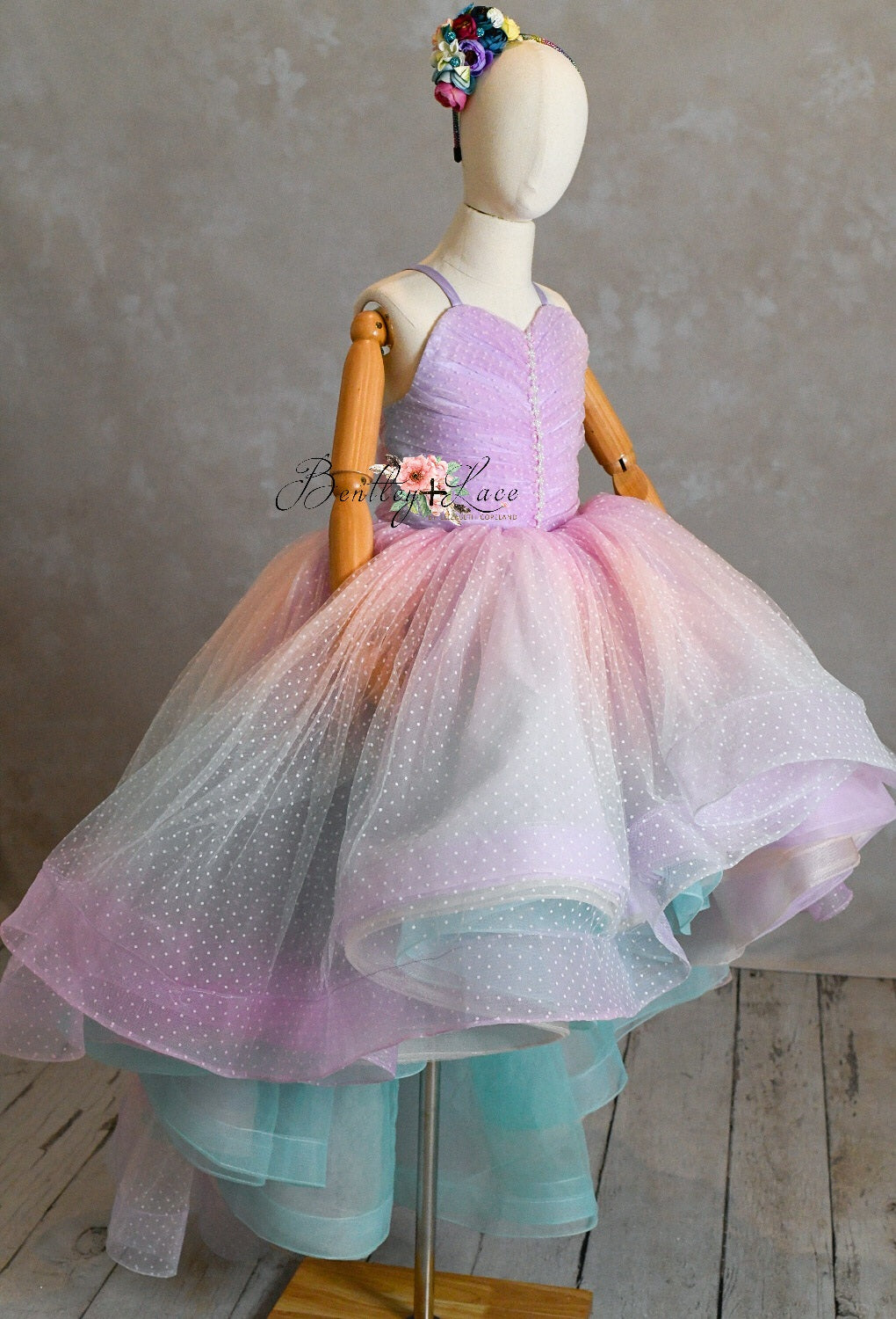 "Ombre Lilac Dream" High Low Length Dress (7 Year-Petite 8 Year)