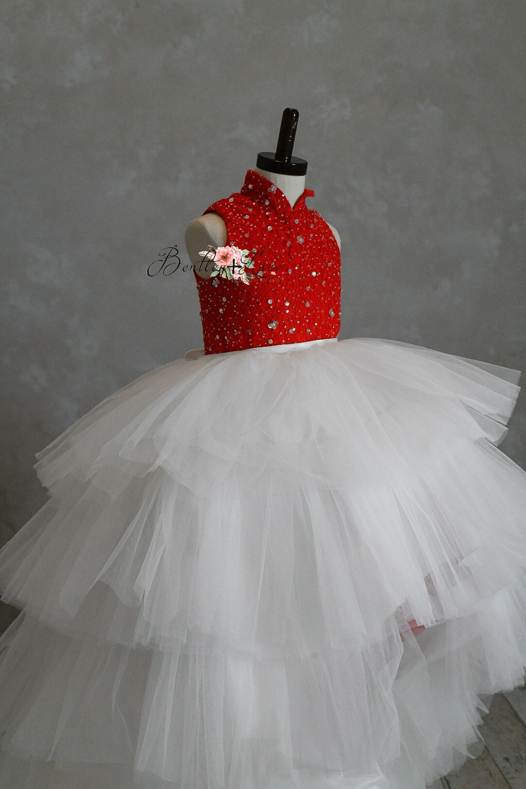 NEW "Poise" in Red- Petal Length Dress (5 Year-Petite 7 Year)