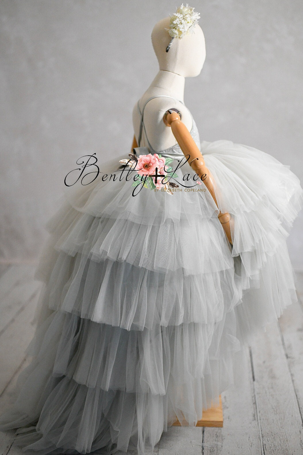 "Tinsel" Petal Length Dress + detachable sleeves(5 Year-Petite 6 Year)