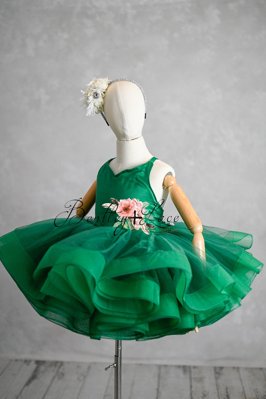 "Darling Plaid" Red Vintage Jacket Dress + Green Solid Petal Length Dress ( 5 Year - Petite 6 Year)