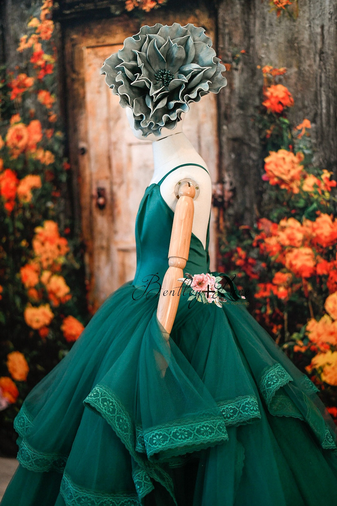 Cascade custom Solid gown- choose color Editorial Dress, Couture Gown, Special Occasion Dress