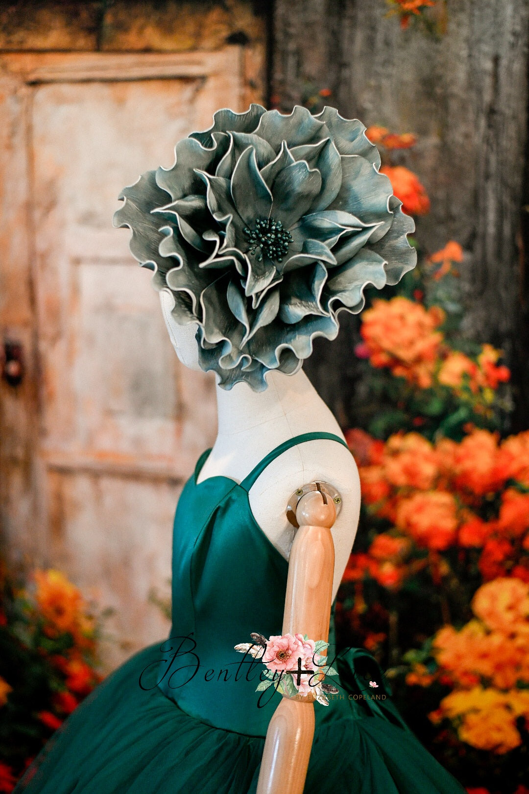 Cascade custom Solid gown- choose color Editorial Dress, Couture Gown, Special Occasion Dress
