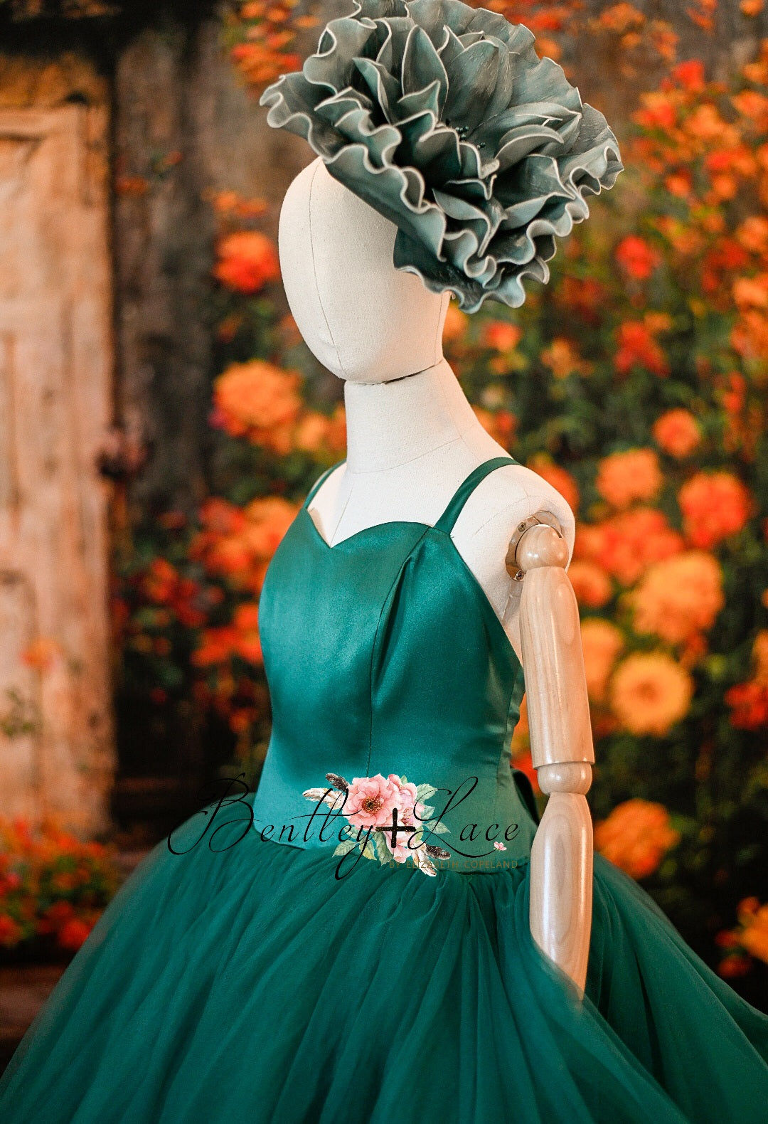 Cascade custom Solid gown- choose color Editorial Dress, Couture Gown, Special Occasion Dress