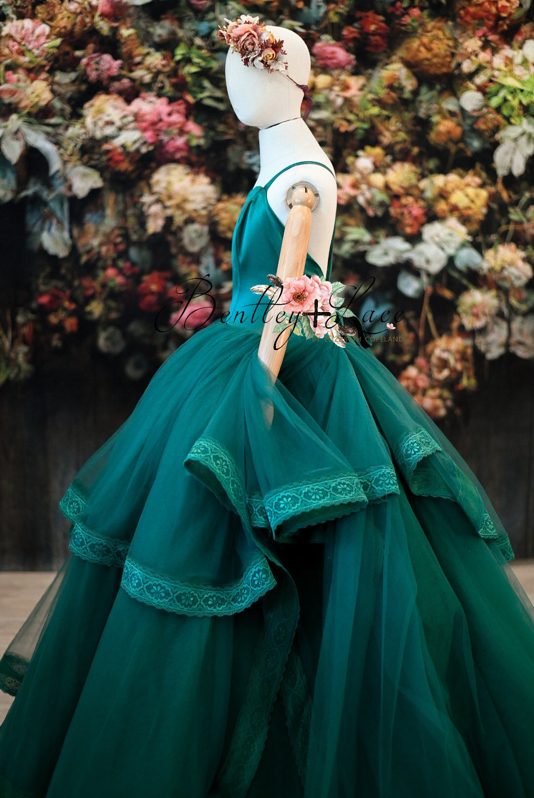 Cascade custom Solid gown- choose color Editorial Dress, Couture Gown, Special Occasion Dress