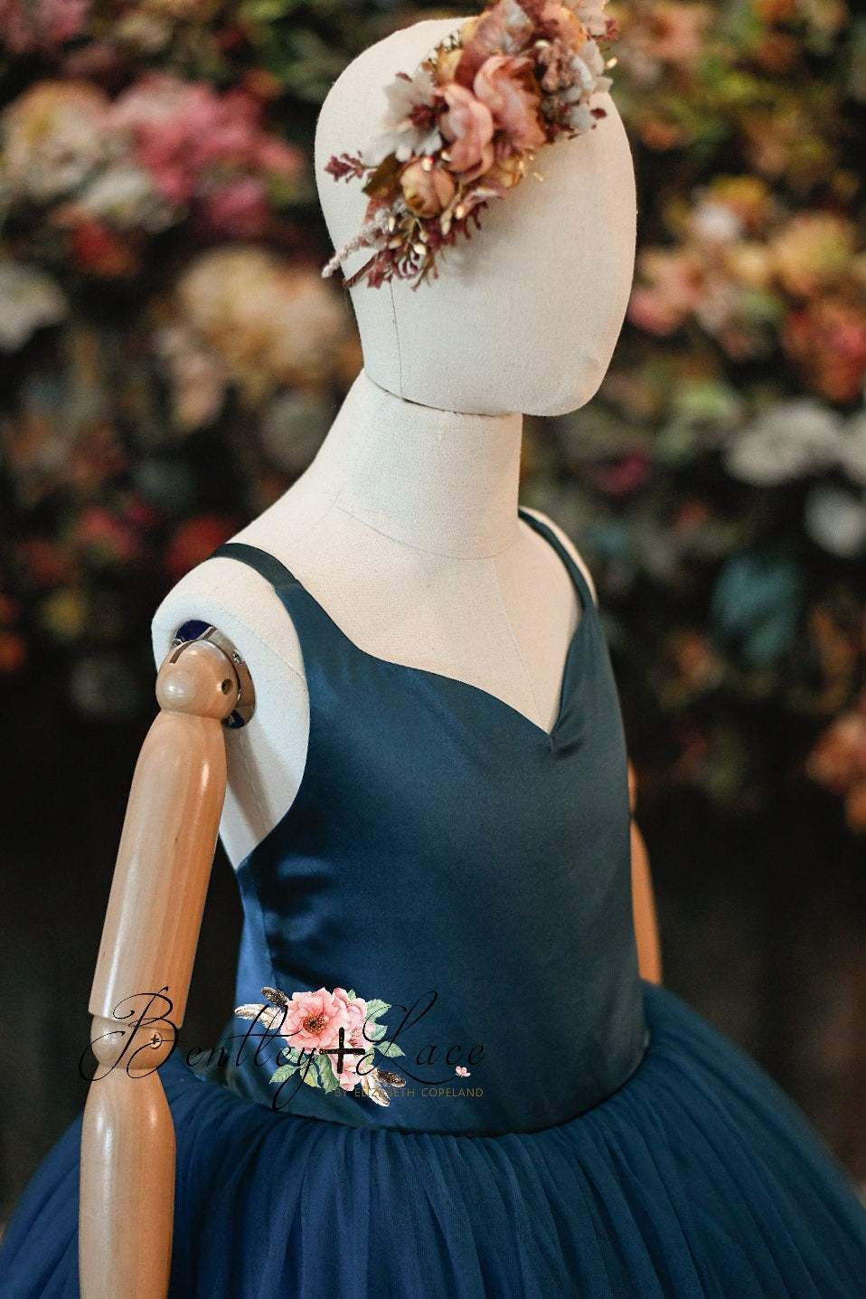 "Frenchie" - Peacock Floor Length ( 7 Year - Petite 9 Year)