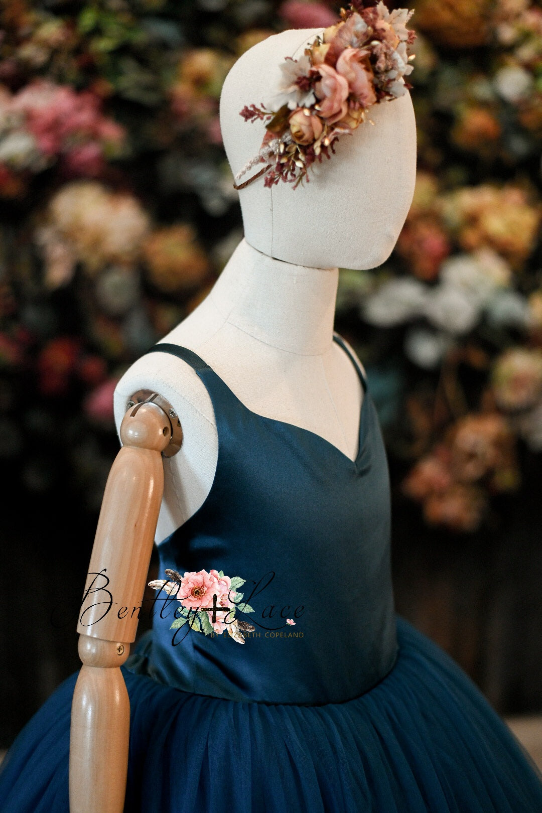 "Frenchie" - Peacock Floor Length ( 7 Year - Petite 9 Year)