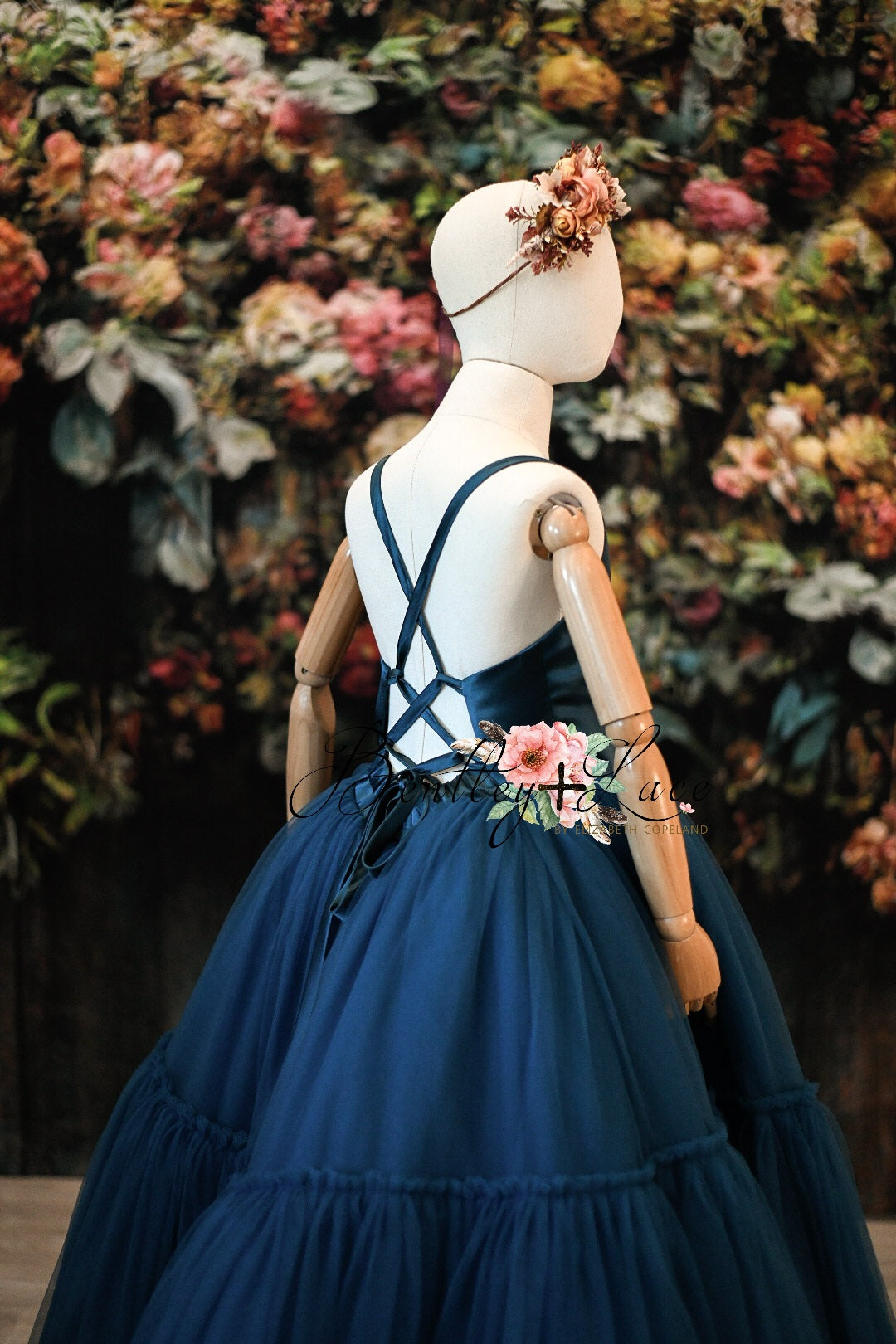 "Frenchie" - Peacock Floor Length ( 7 Year - Petite 9 Year)