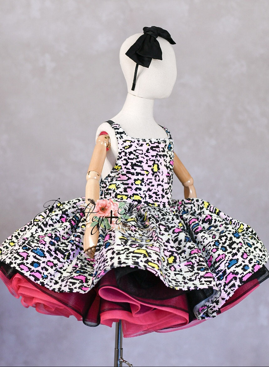 "Leopard Sass" Petal Length Dress ( 4 Year - Petite 5 Year)
