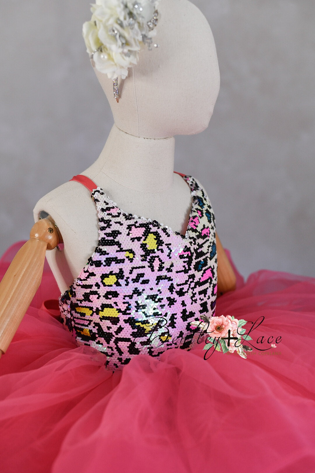 "Leopard Sass" Petal Length Dress +Cape ( 6 Year - Petite 7 Year)