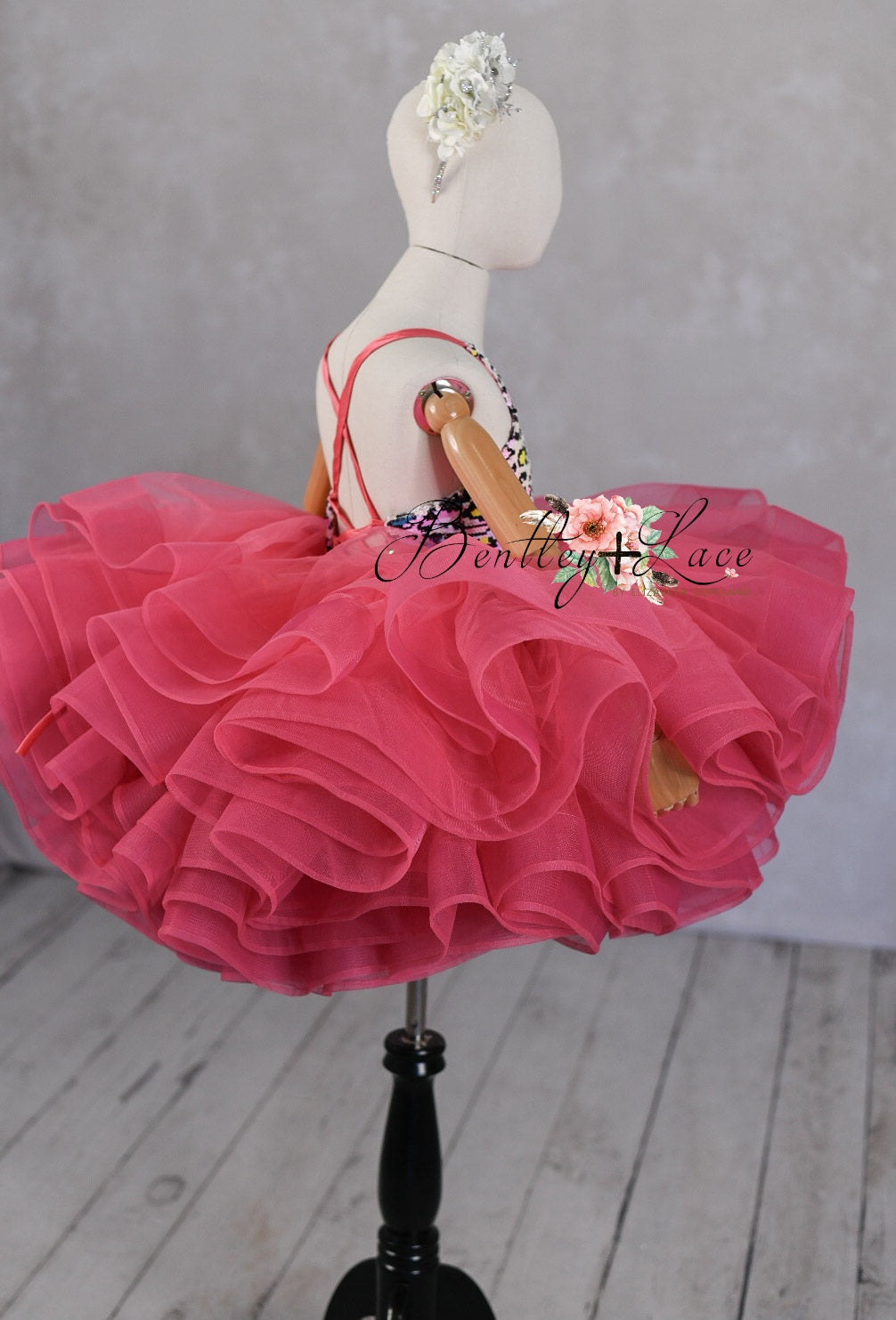 "Leopard Sass" Petal Length Dress +Cape ( 6 Year - Petite 7 Year)