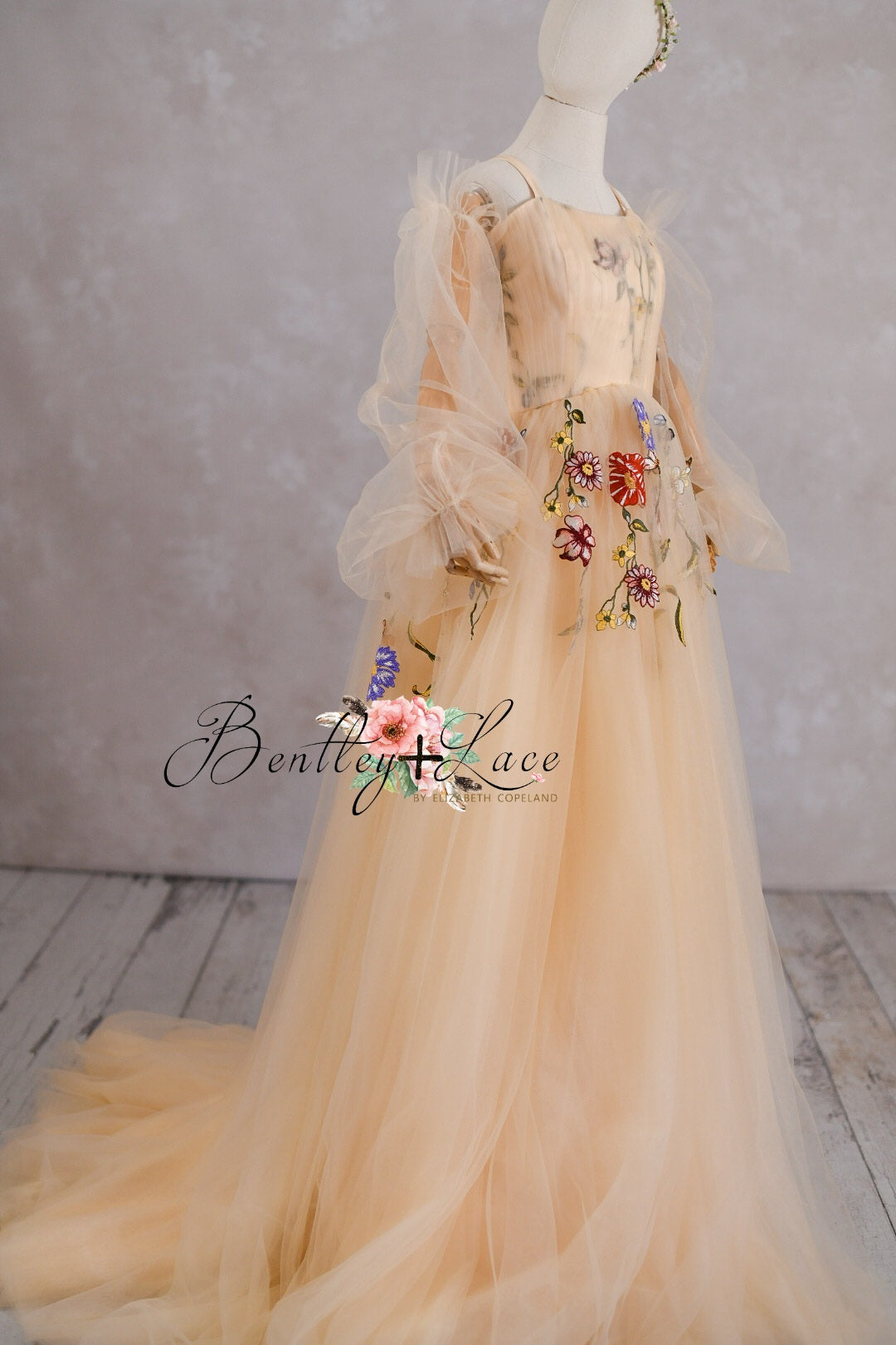 Jessica - Floral tulle Boho + Detach sleeves- (Teen / Adult)