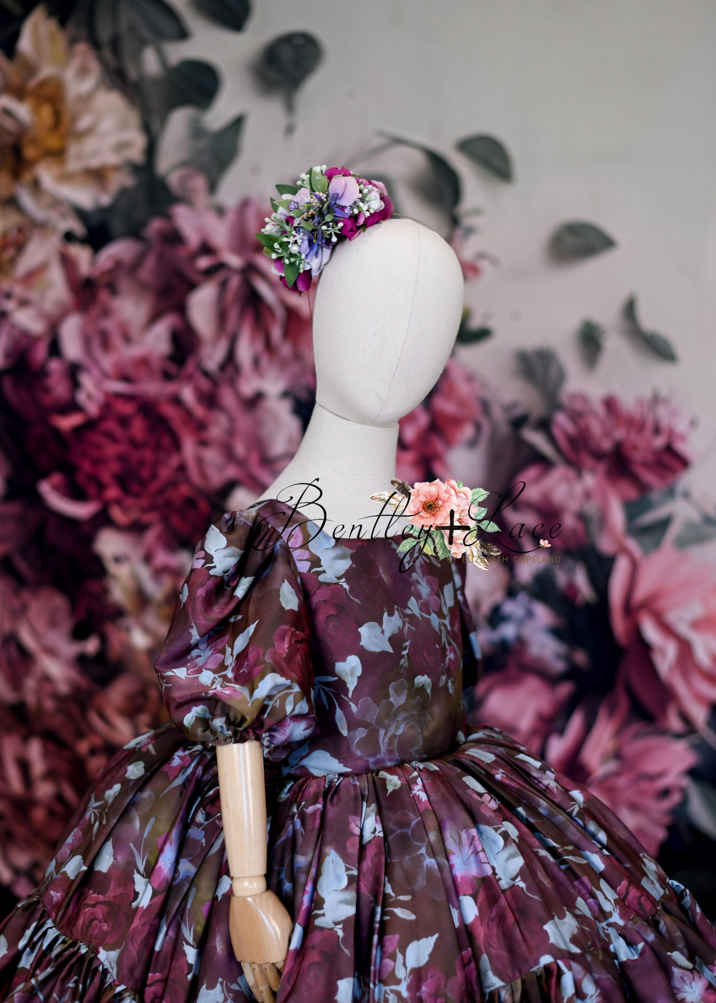Floral Days - burgundy petal dress (6-7 year)