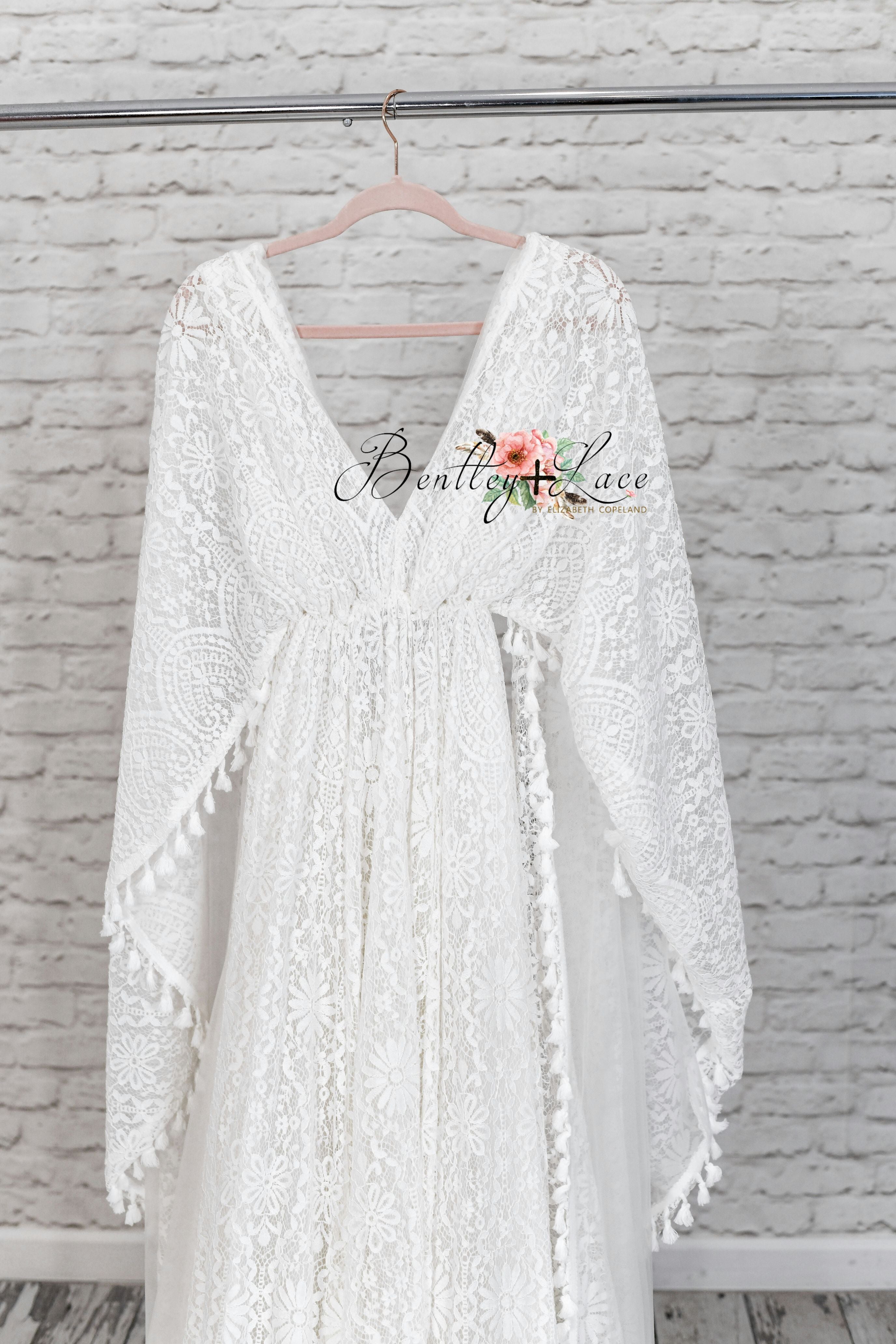 New. Good Vibes- WHITE- Beautiful boho inspired gown - (TEEN-ADULT) Maternity Friendly.