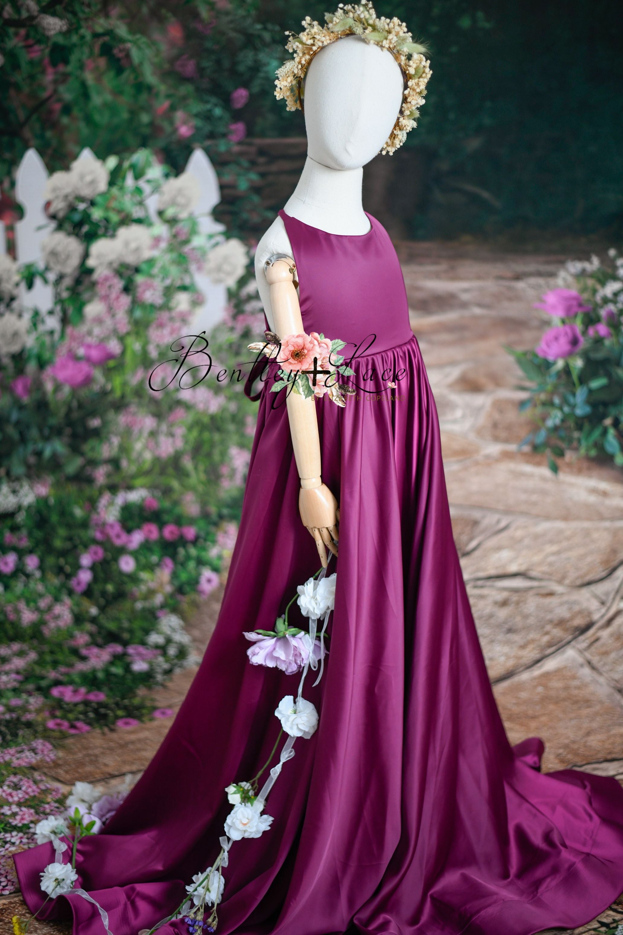 "ZIGGY" Silk Satin Floor Length Gown (7-9 Year)