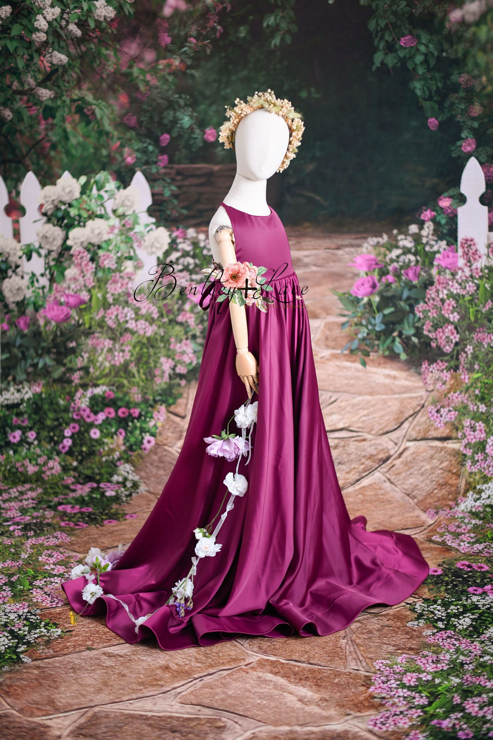 "ZIGGY" Silk Satin Floor Length Gown (7-9 Year)