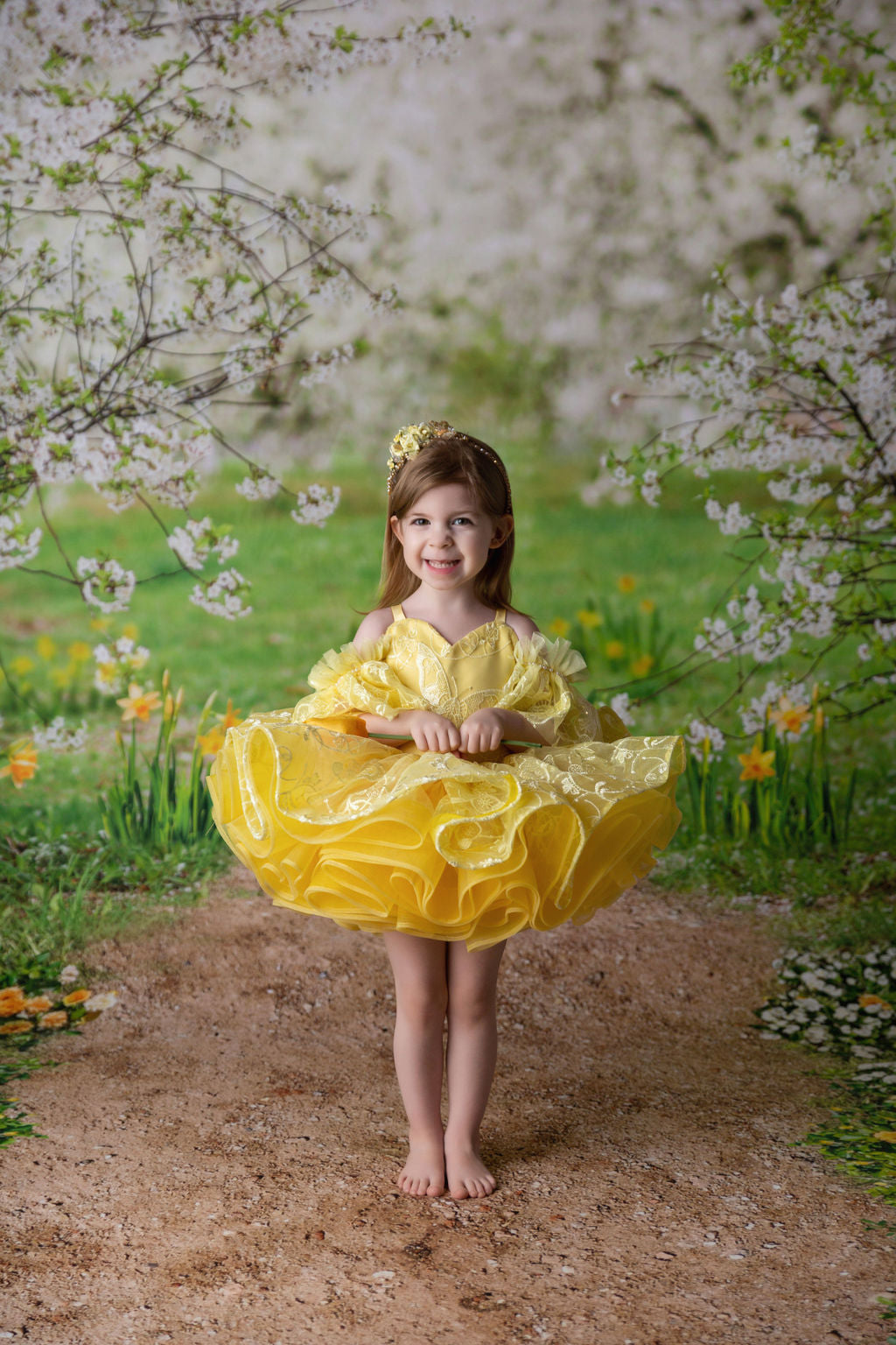 Wendy - off shoulder Petal Length Dress (2 Year-Petite 3 Year)