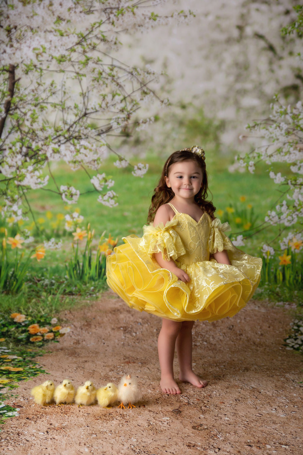 Wendy - off shoulder Petal Length Dress (2 Year-Petite 3 Year)