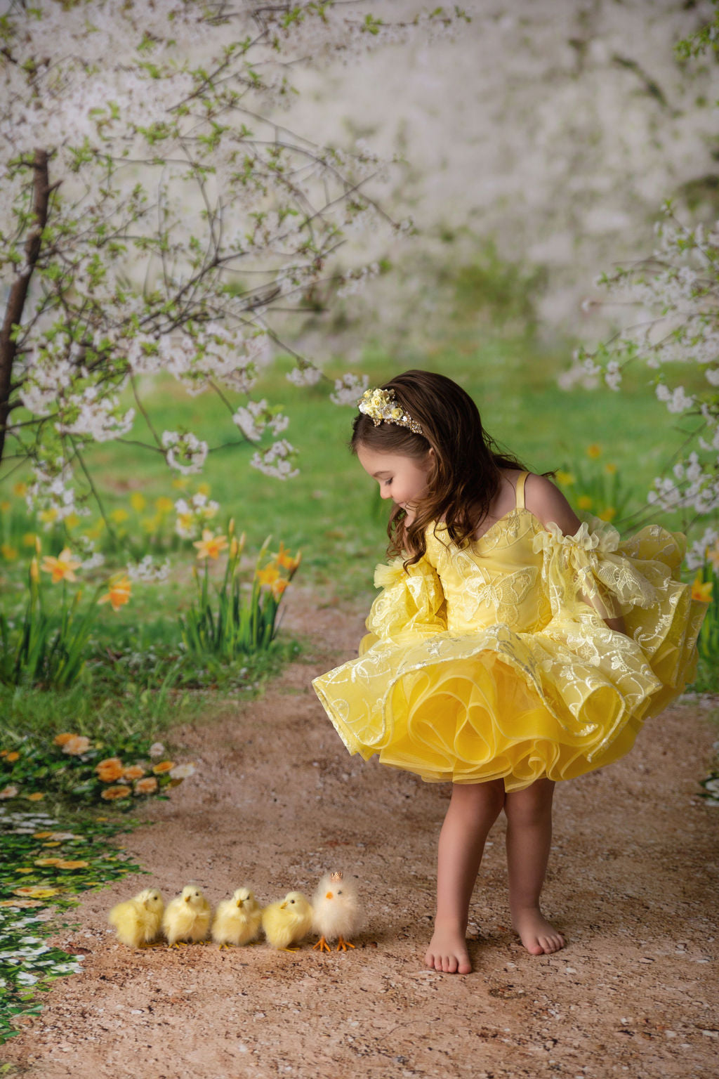 Wendy - off shoulder Petal Length Dress (2 Year-Petite 3 Year)