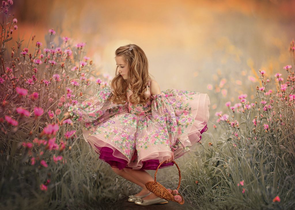 RETIRED RENTAL EUC "Delilah" -  dress+detachable sleeves-Petal Length Dress ( 4 Year - Petite 5 Year)