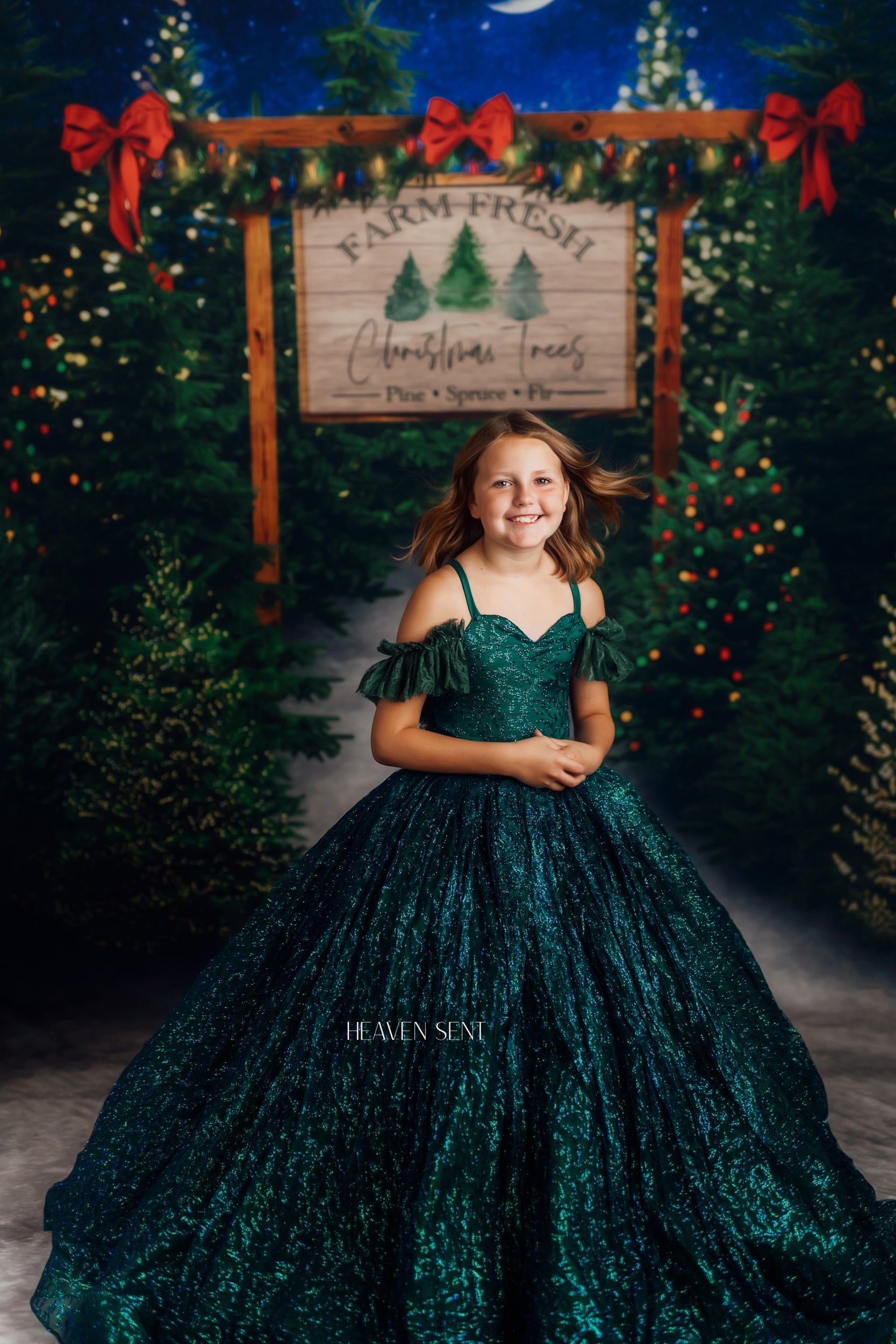 "Evergreen" - Floor Length Dress ( 6 Year - Petite 9 Year)