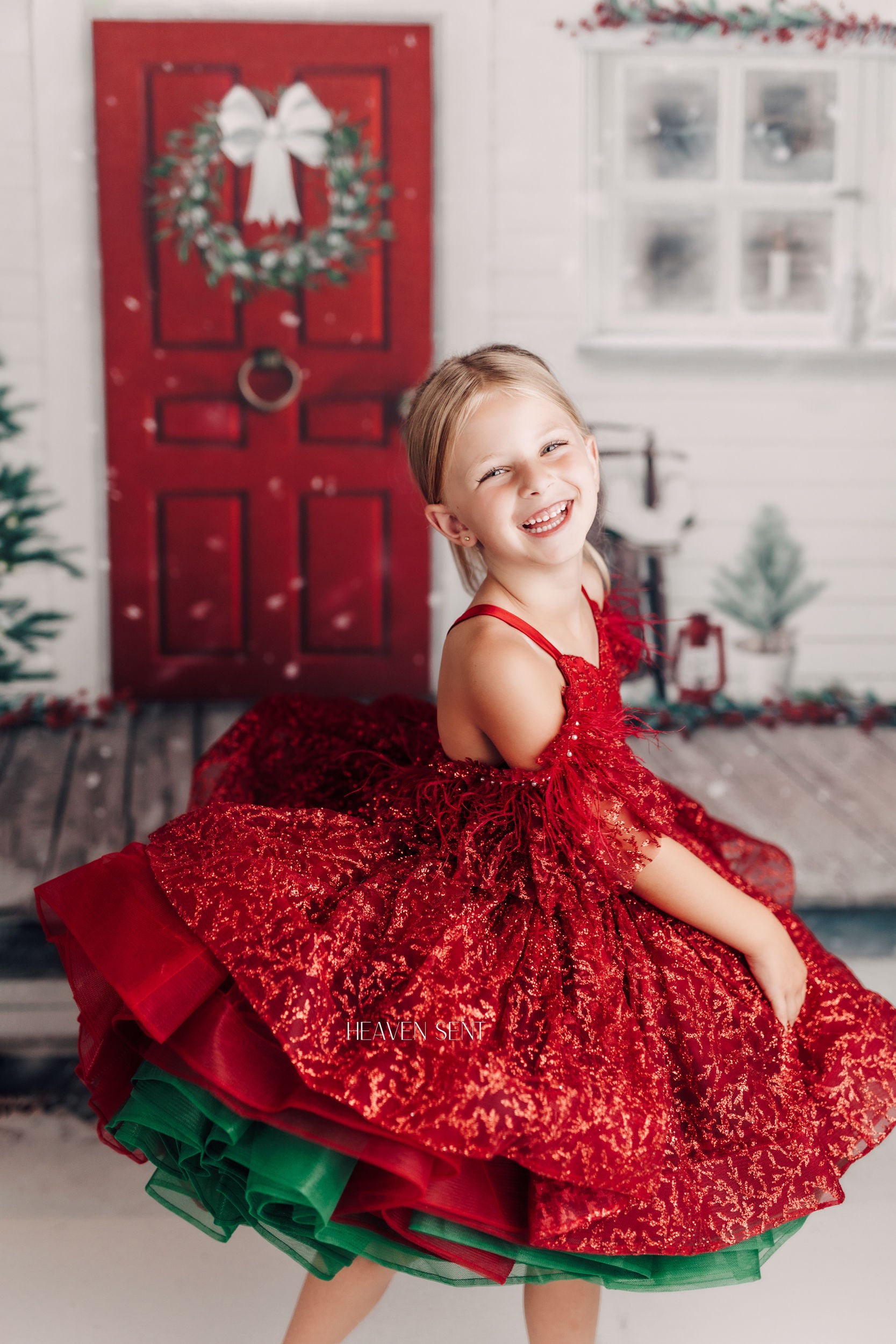 GLITTER- Petal Length Dress Editorial Dress, Couture Gown, Special Occasion Dress