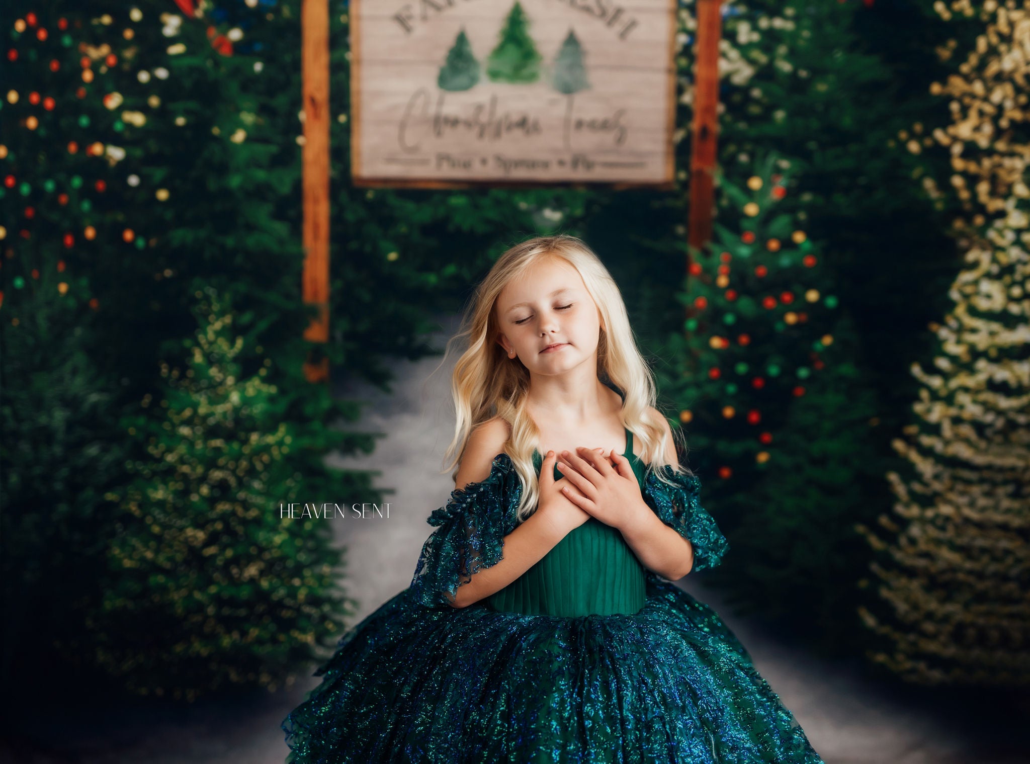 "Evergreen" -Vintage Short Length Dress ( 5 Year - Petite 6 Year)