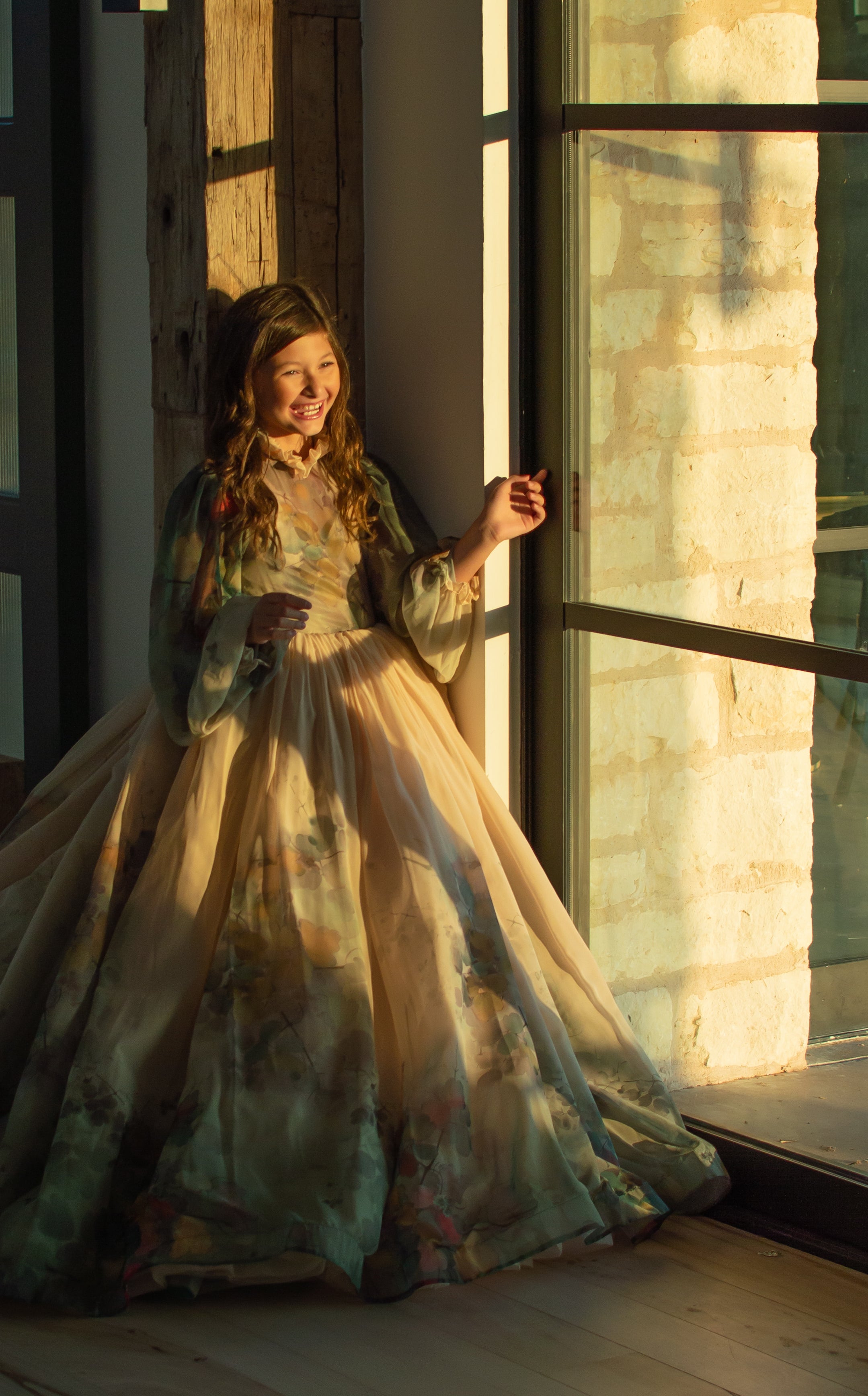 "Mystic Meadow" Chiffon Floor Length Gown - Choose your color: Editorial Dress, Couture Gown, Special Occasion Dress