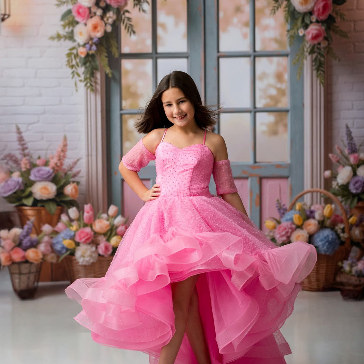 daddy daughter dance dress Sequin Heart Cutout Flower Girl Dress Formal Dress Father Daughter Dance Dresses