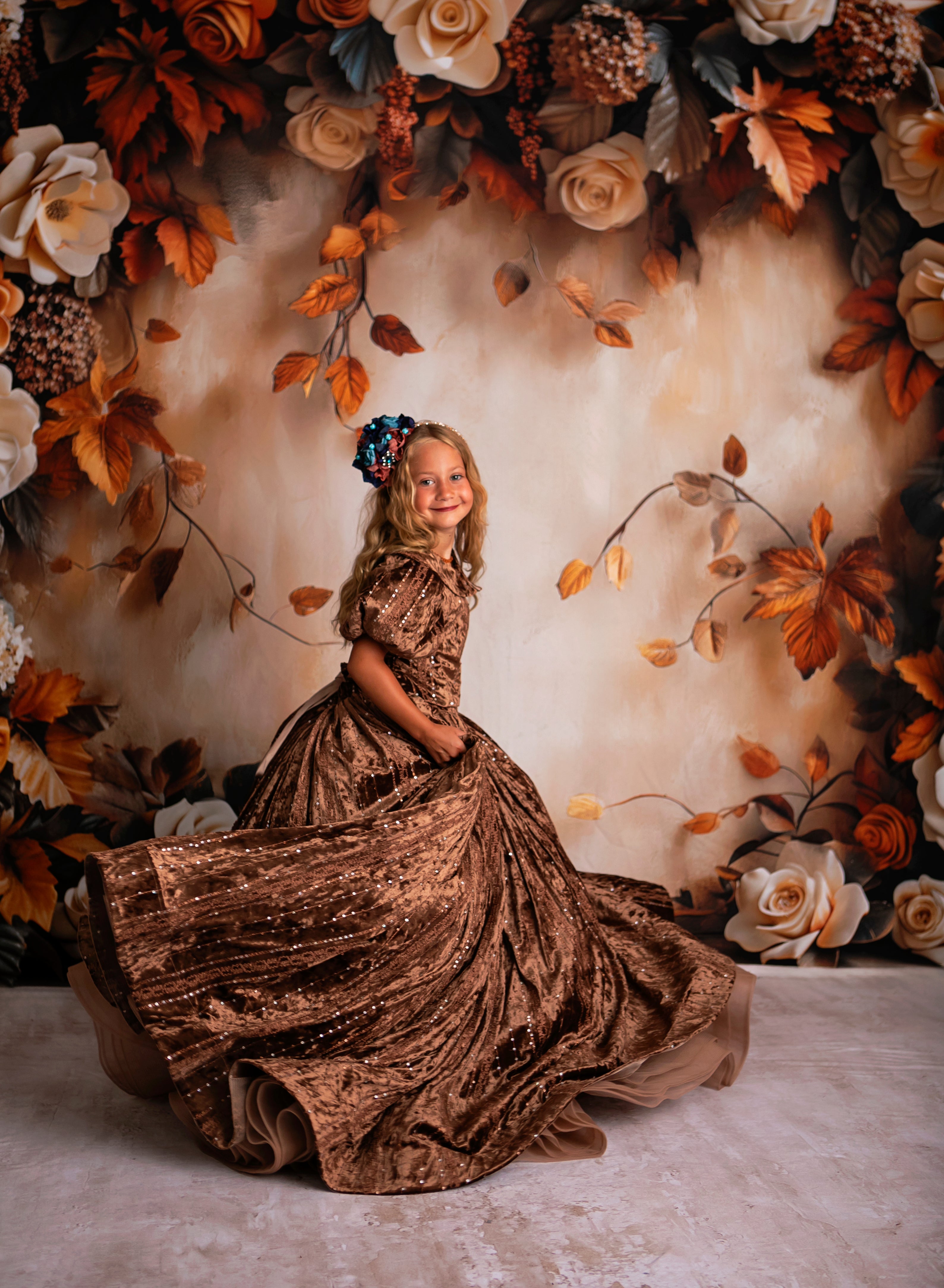 "Windsor" Floor Length Gown + Detachable Bow, Detachable Bodice (8 Year - 10 Year)