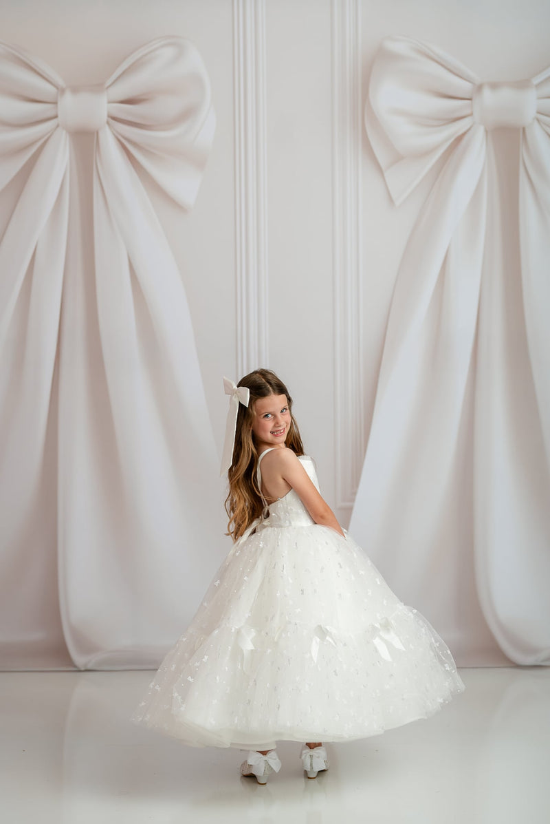 "The Whispering Bow"  -Floor Long - Custom colors available- Editorial Dress, Couture Gown, Special Occasion Dress
