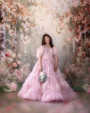"Dentelle Rose" Floor-Length Dress | Editorial Couture Gown for Special Occasions