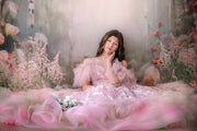 "Dentelle Rose" Floor-Length Dress | Editorial Couture Gown for Special Occasions